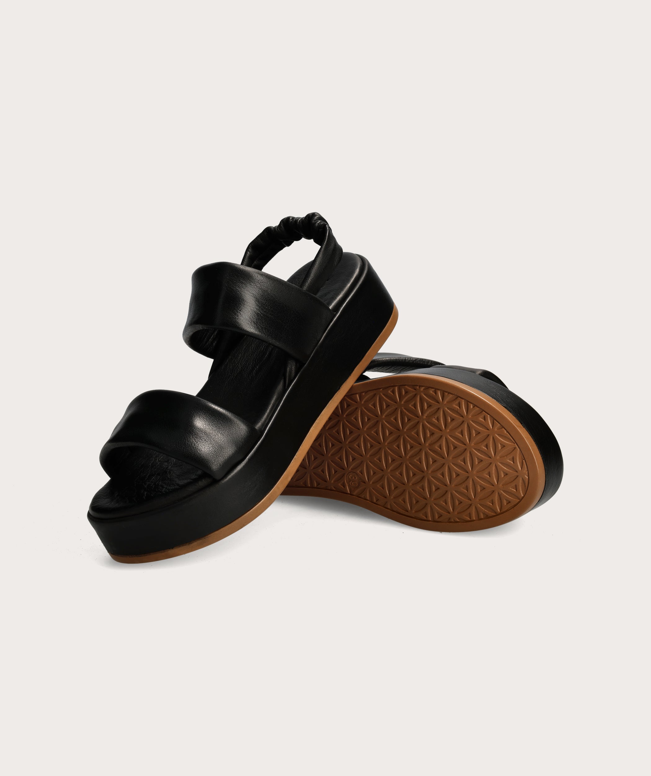 Ladies Flatform Sandal - Black