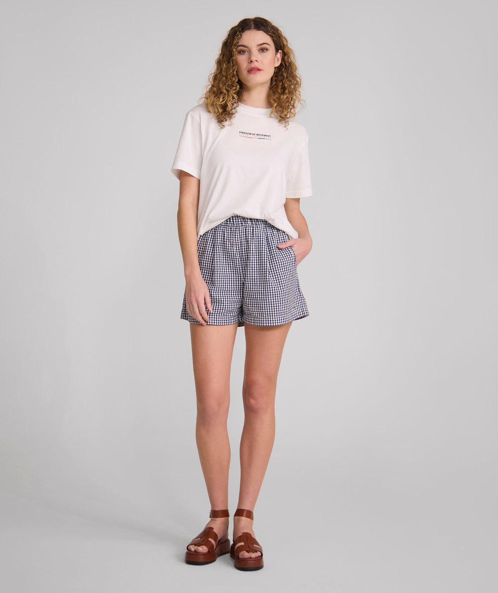 Ladies Gingham Shorts - X Navy