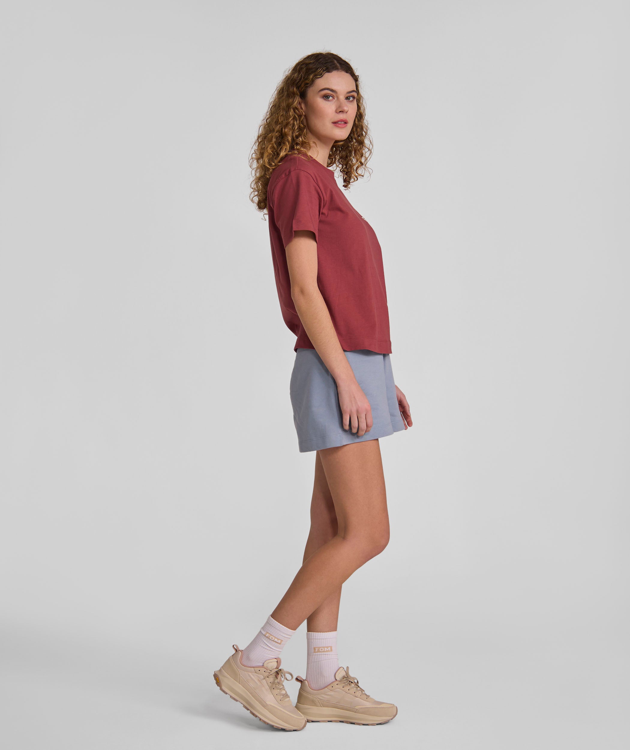 Ladies FOM Typography Graphic Tee - Burgundy