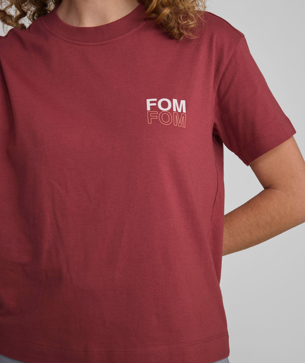 Ladies FOM Typography Graphic Tee - Burgundy