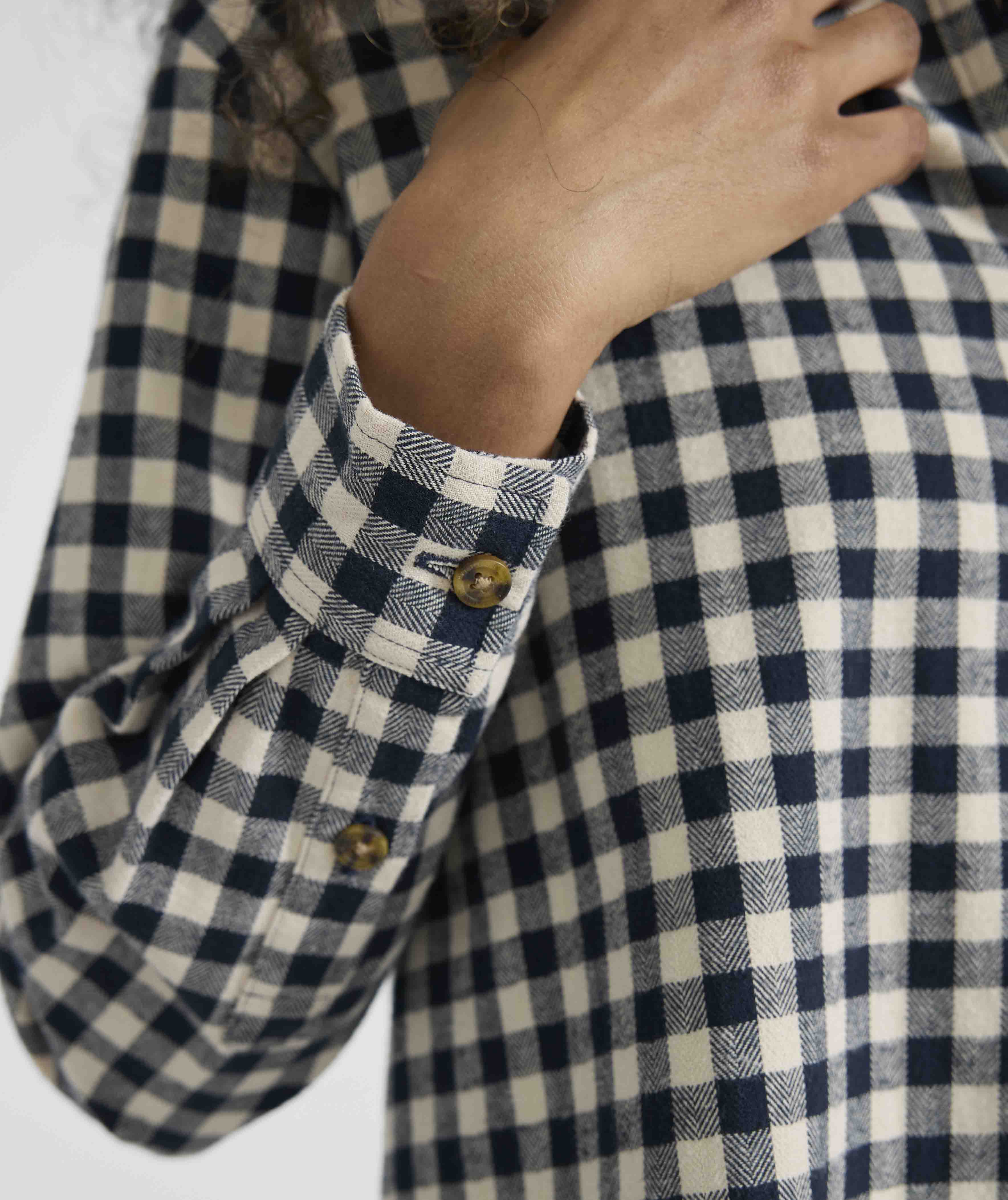 Ladies Gingham Shirt - X Navy