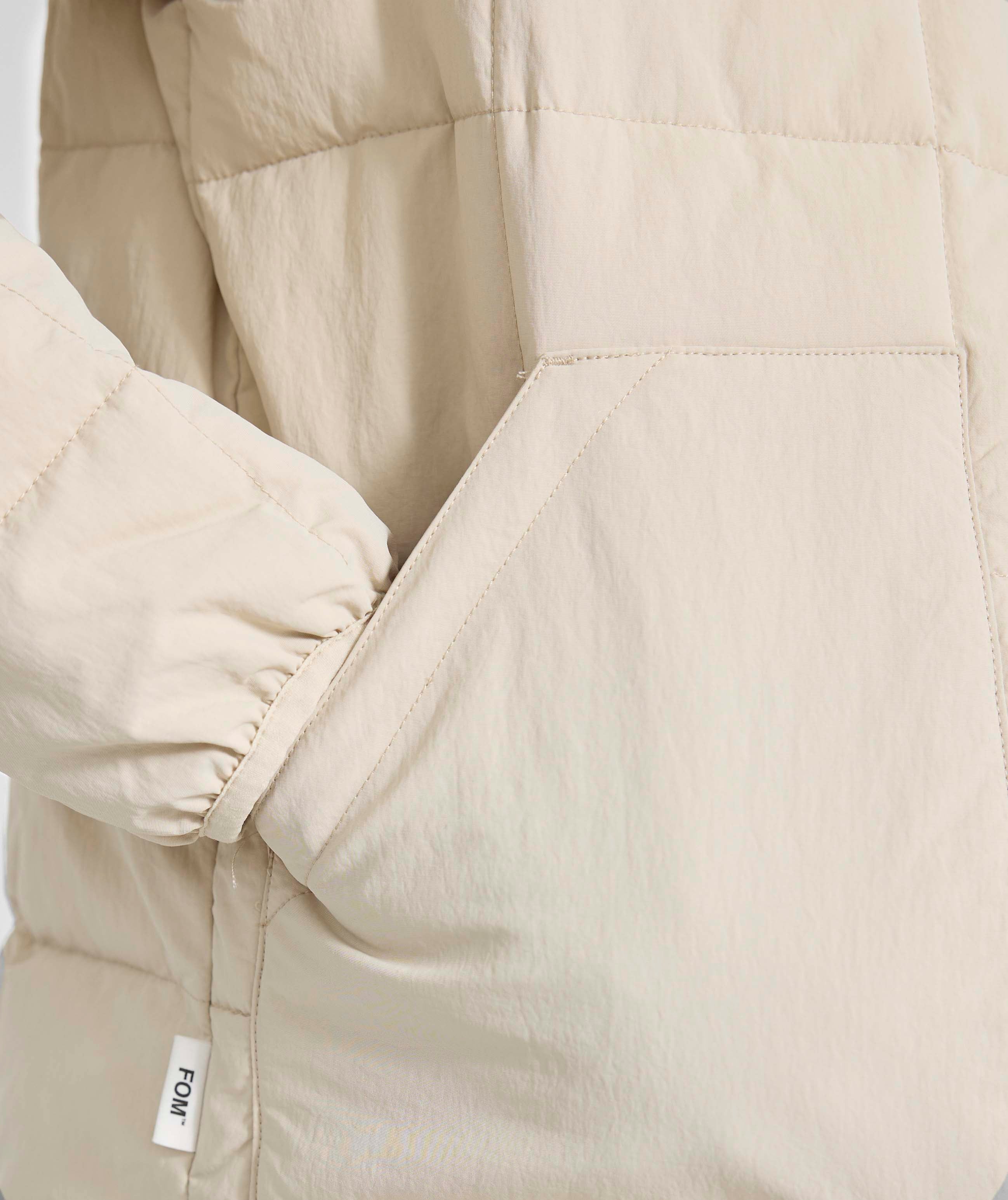 Ladies Quilted Puffer Jacket - Ivory