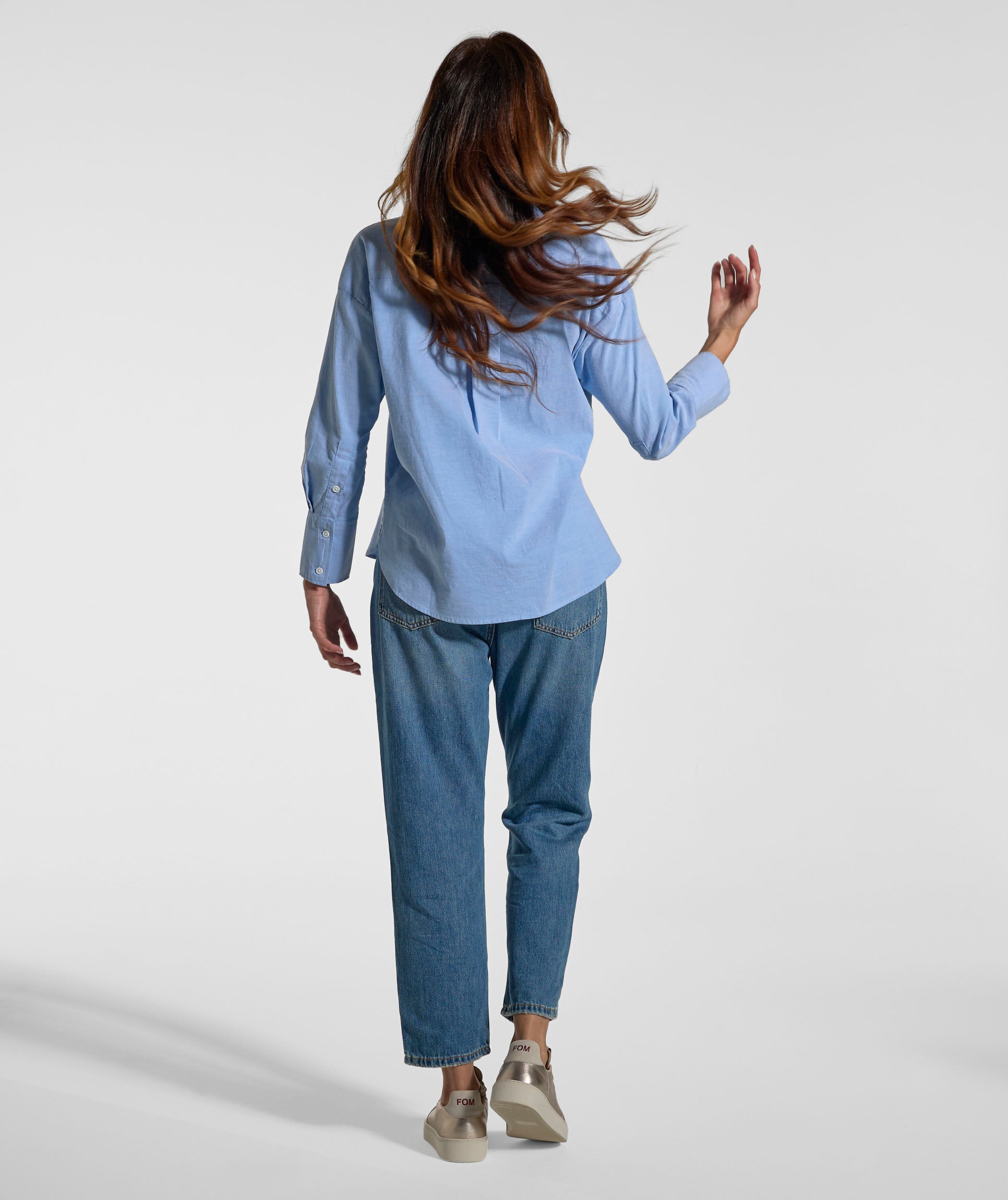 Ladies Chambray Pocket Shirt - Light Wash