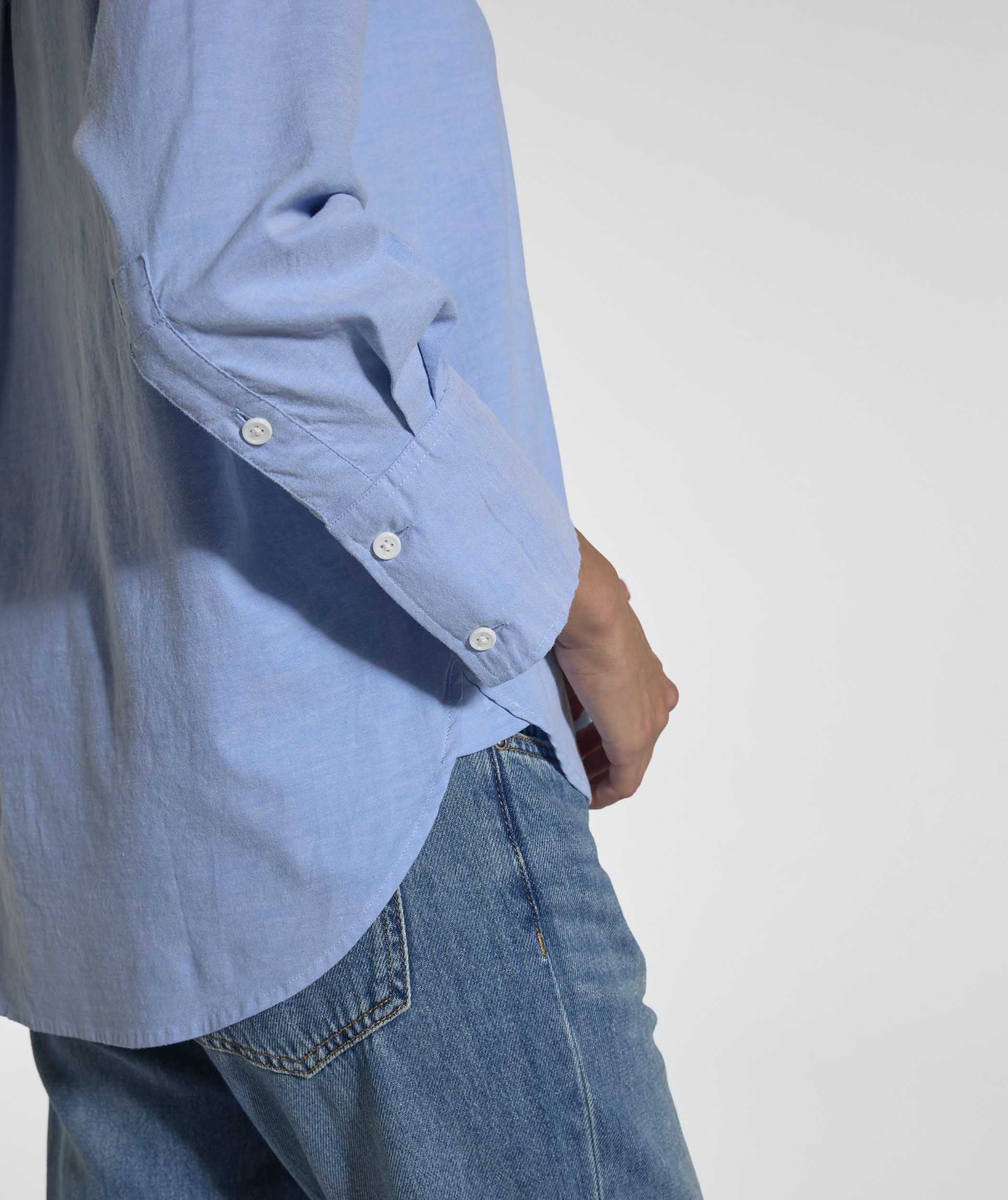 Ladies Chambray Pocket Shirt - Light Wash