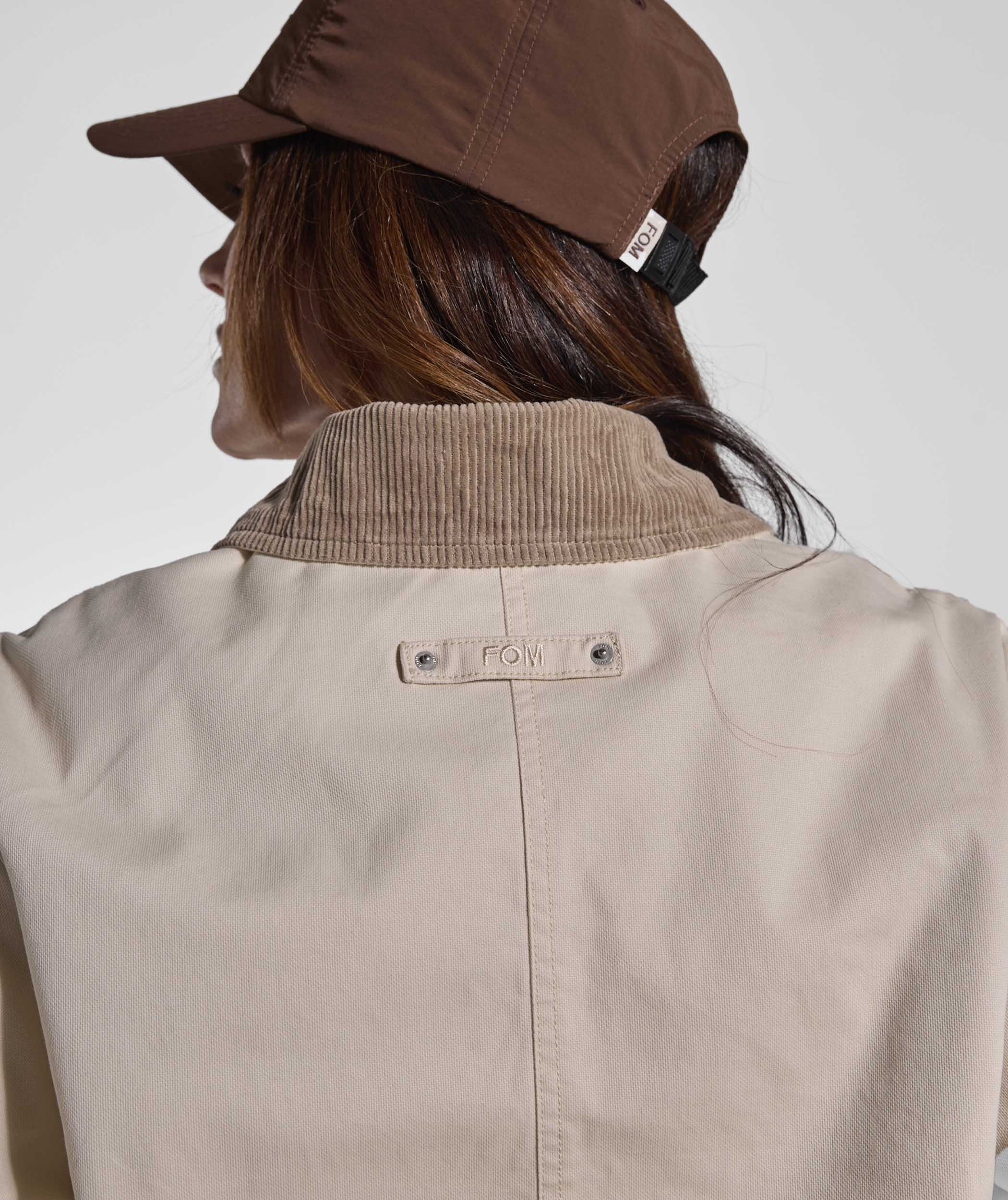 Ladies Cord Collar Bomber Jacket - Stone