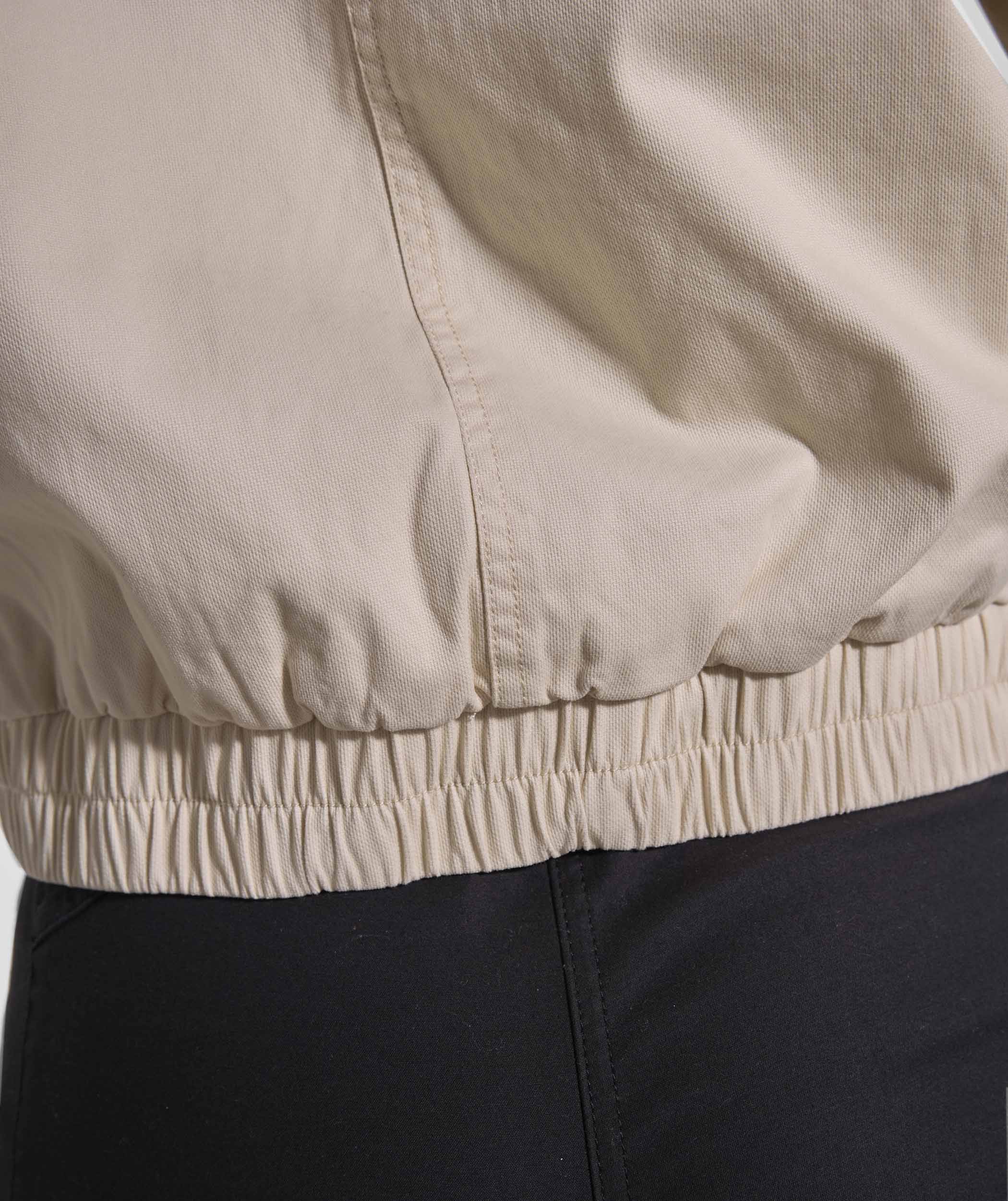 Ladies Cord Collar Bomber Jacket - Stone