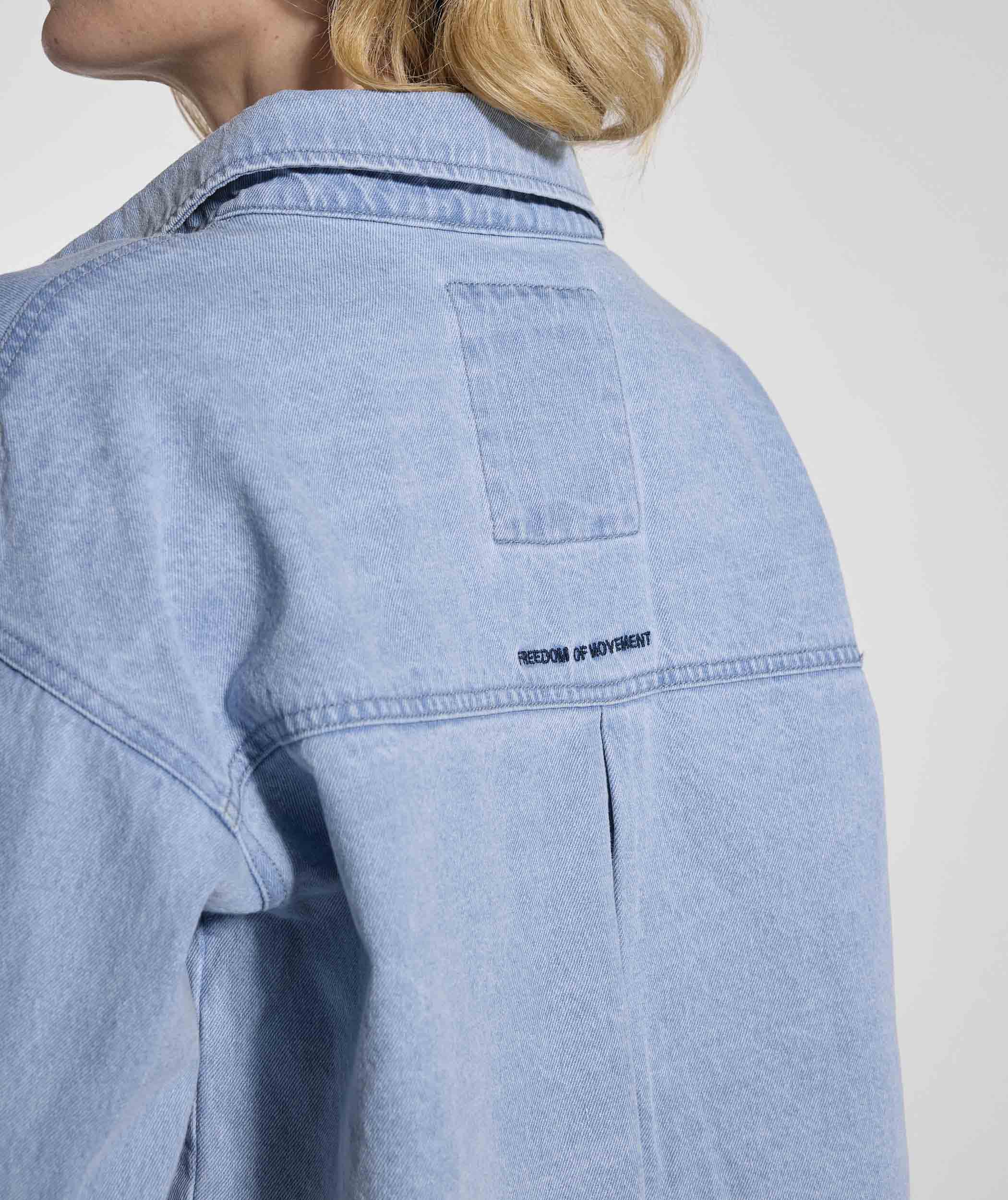 Ladies Denim Shacket - Light Wash