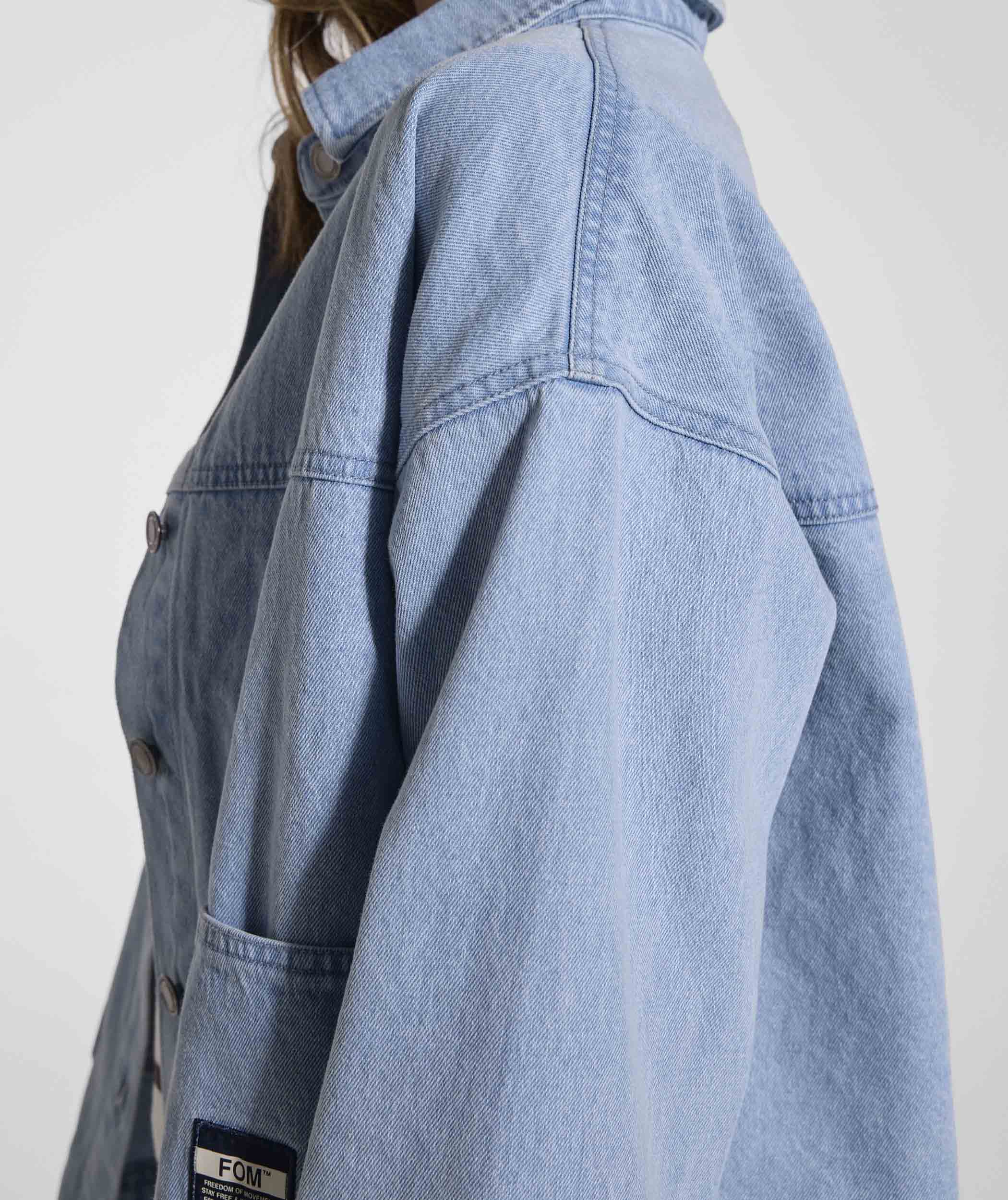 Ladies Denim Shacket - Light Wash