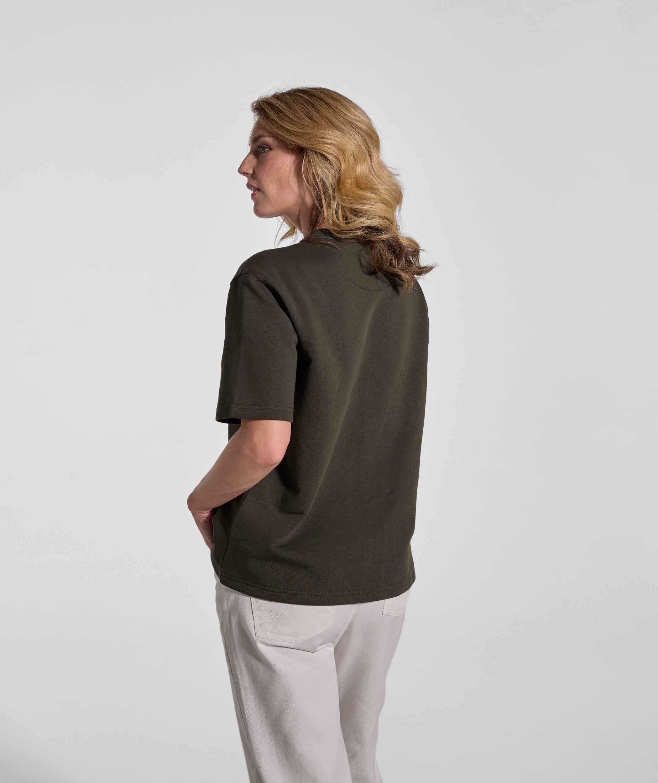 Ladies Fleece Tee - Dark Olive