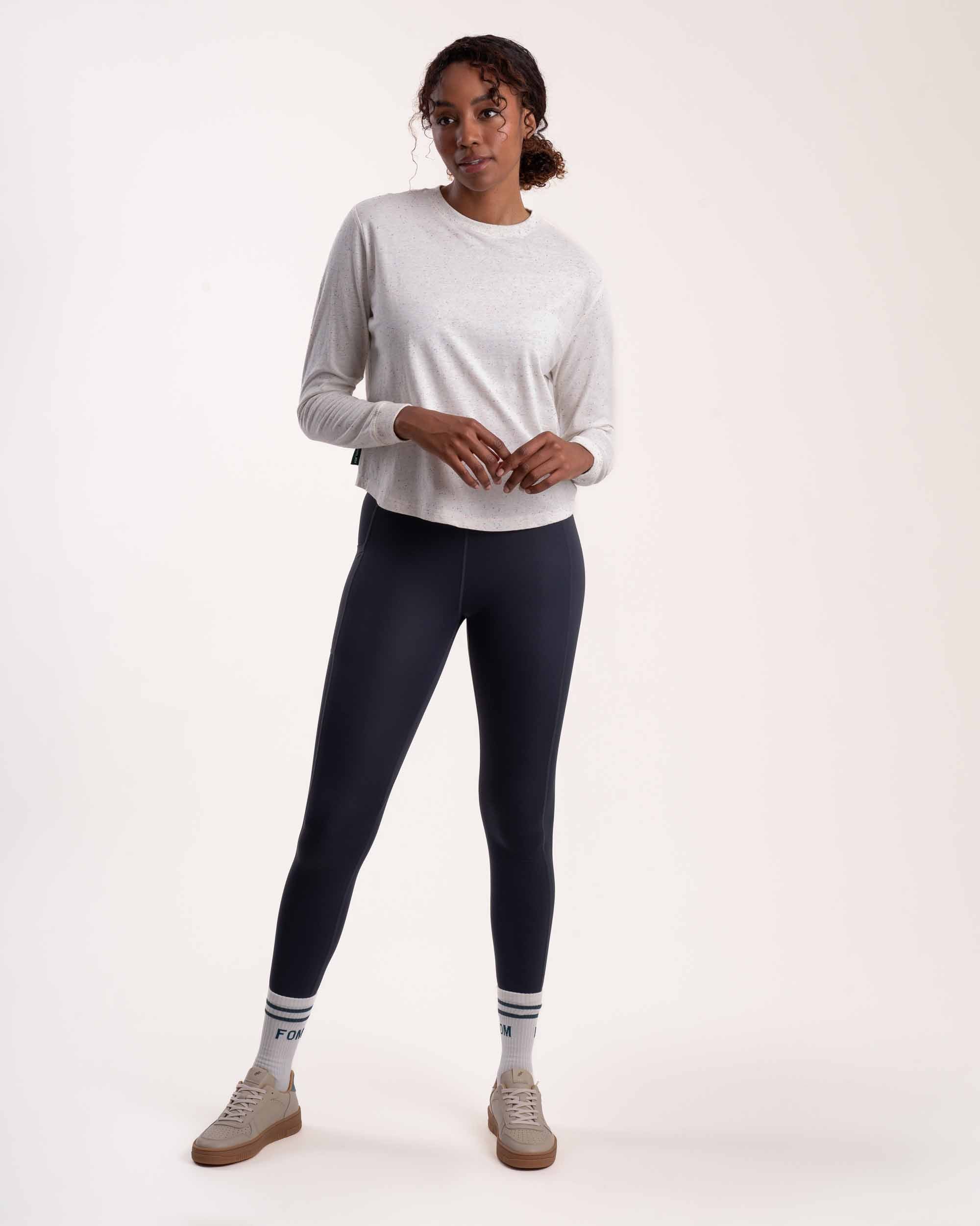 Ladies Outdoor Long Tee - Speckled Stone