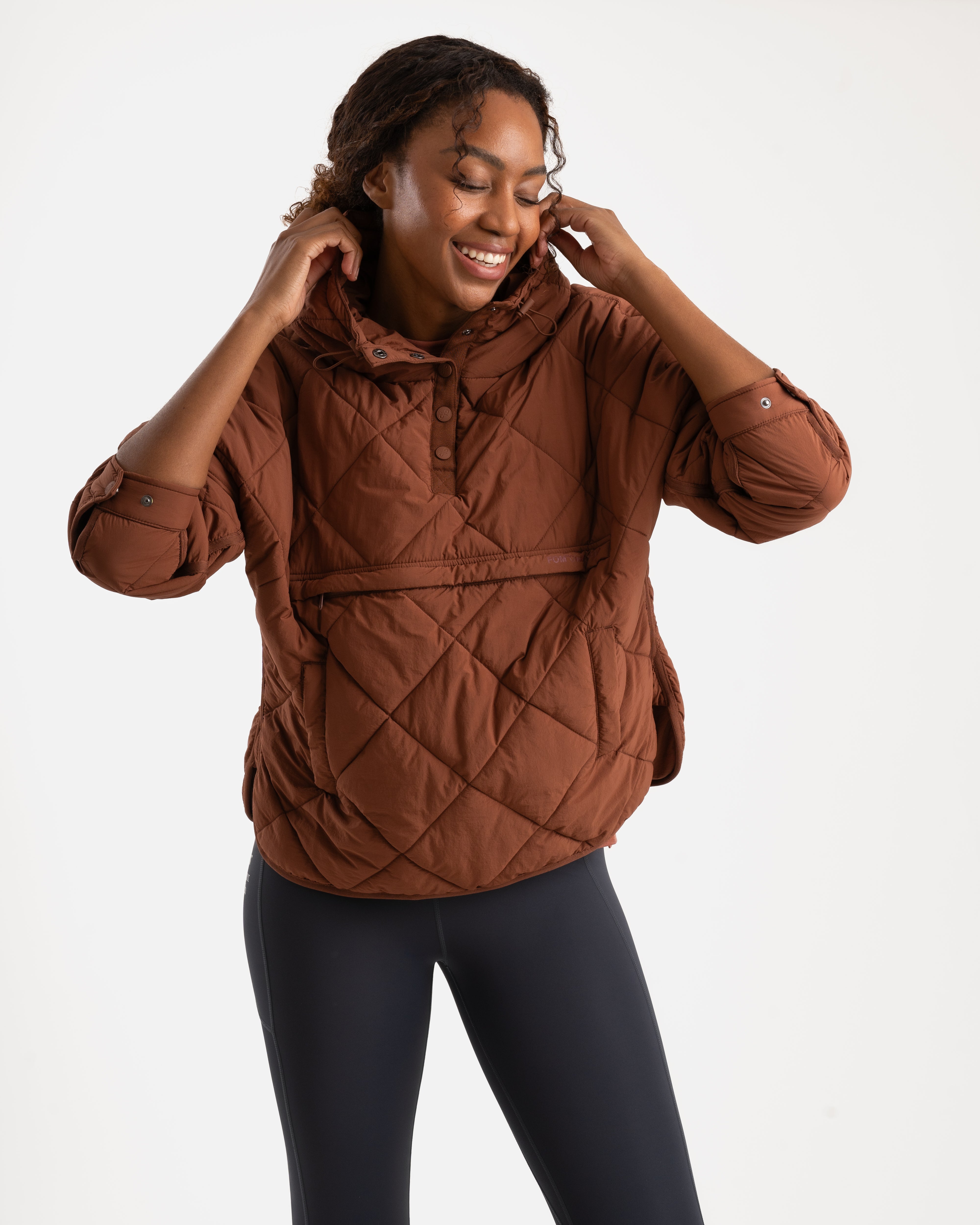 Ladies Outdoor Quilted Pullover - Canyon Clay