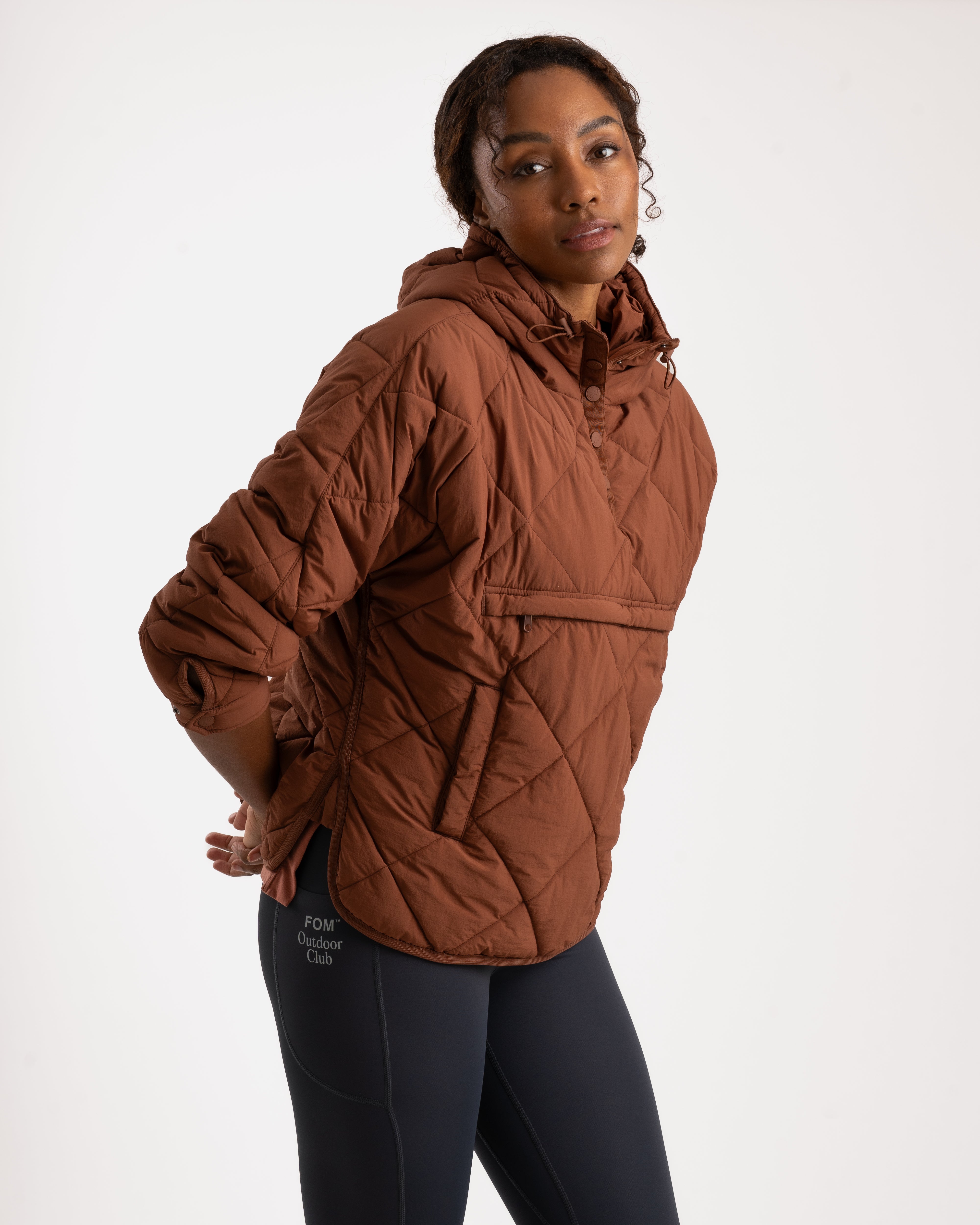 Ladies Outdoor Quilted Pullover - Canyon Clay