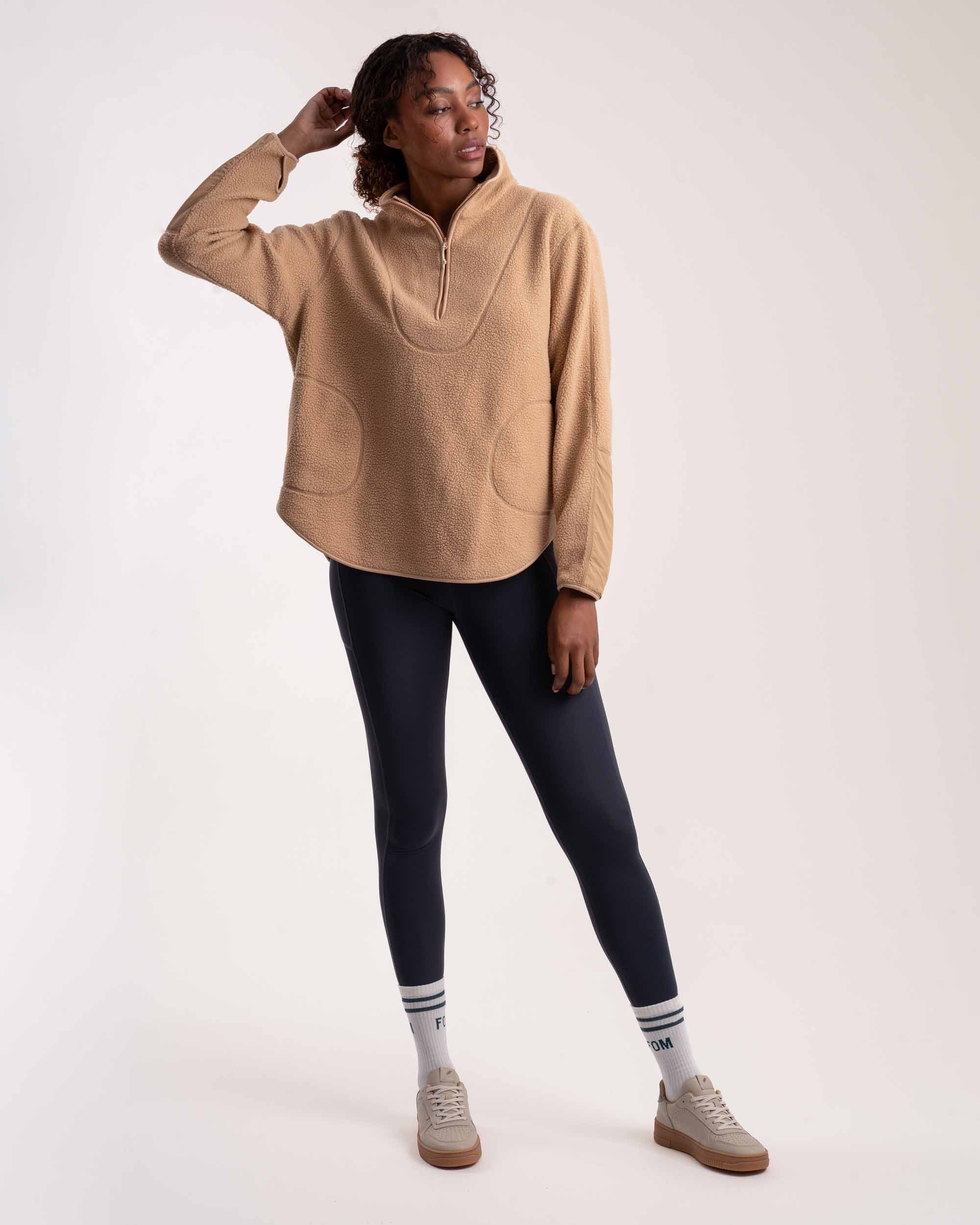 Ladies Outdoor Fleece Pullover Camel - Main Image