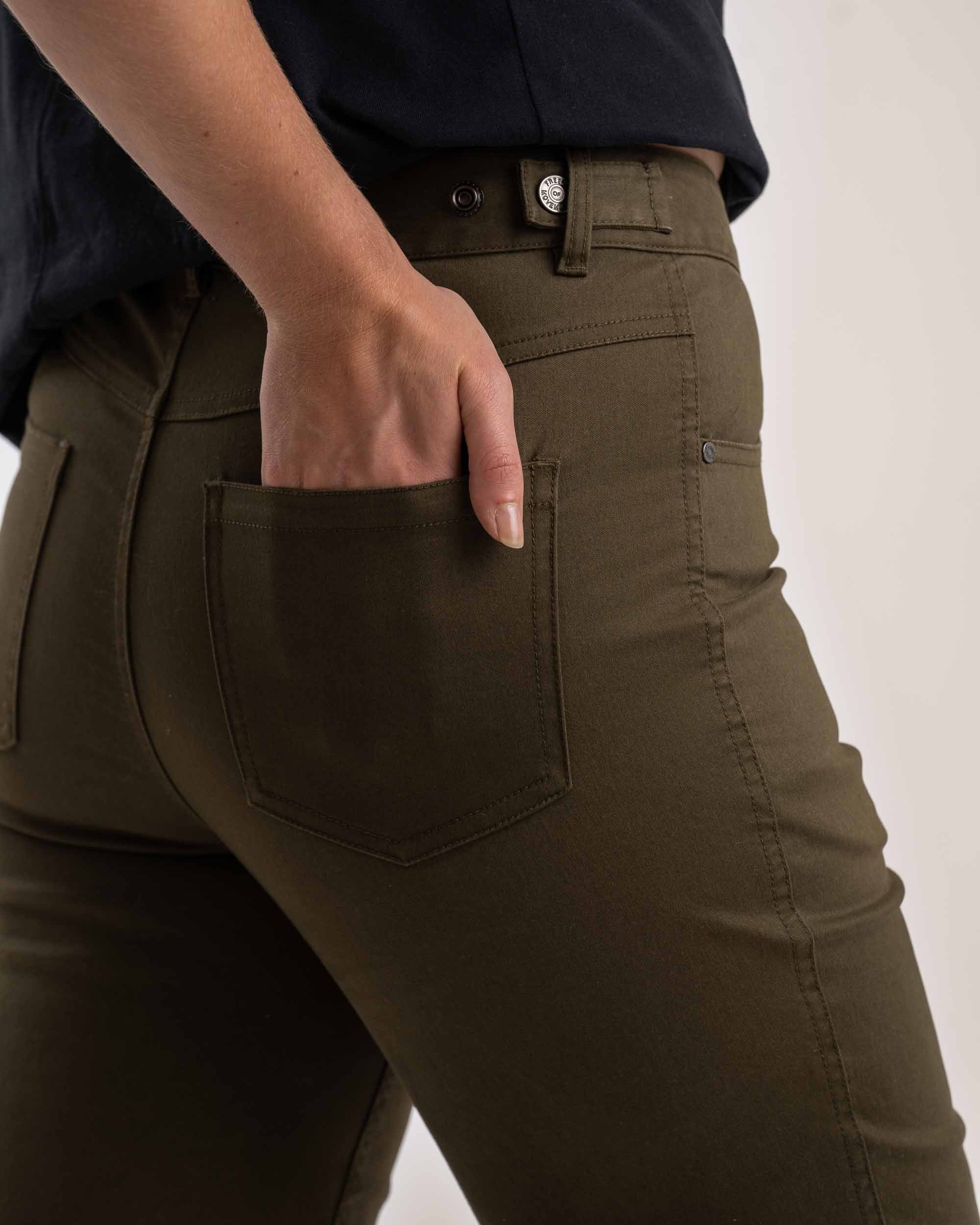 Ladies Regular Fit Pants - Olive Green