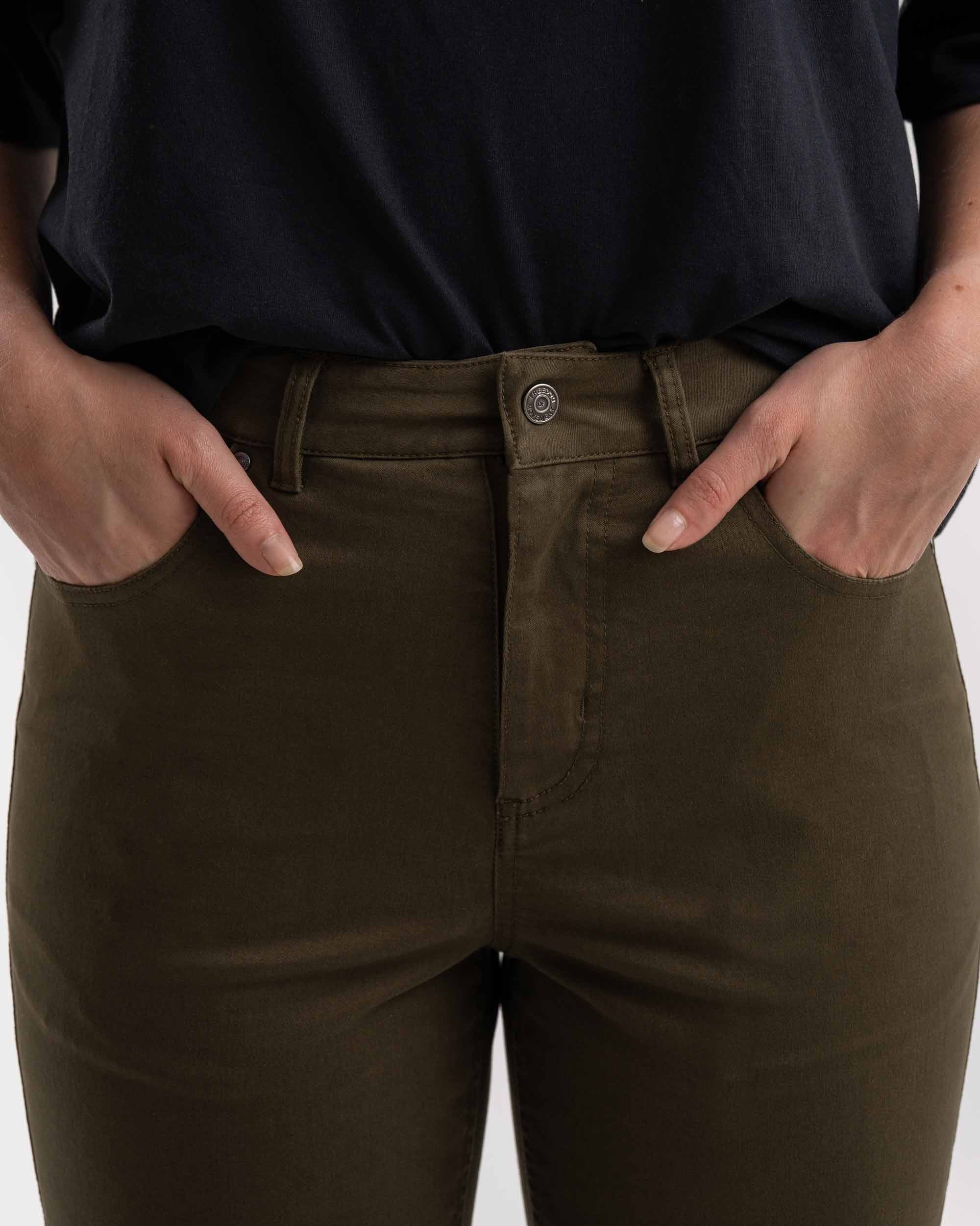 Ladies Regular Fit Pants - Olive Green