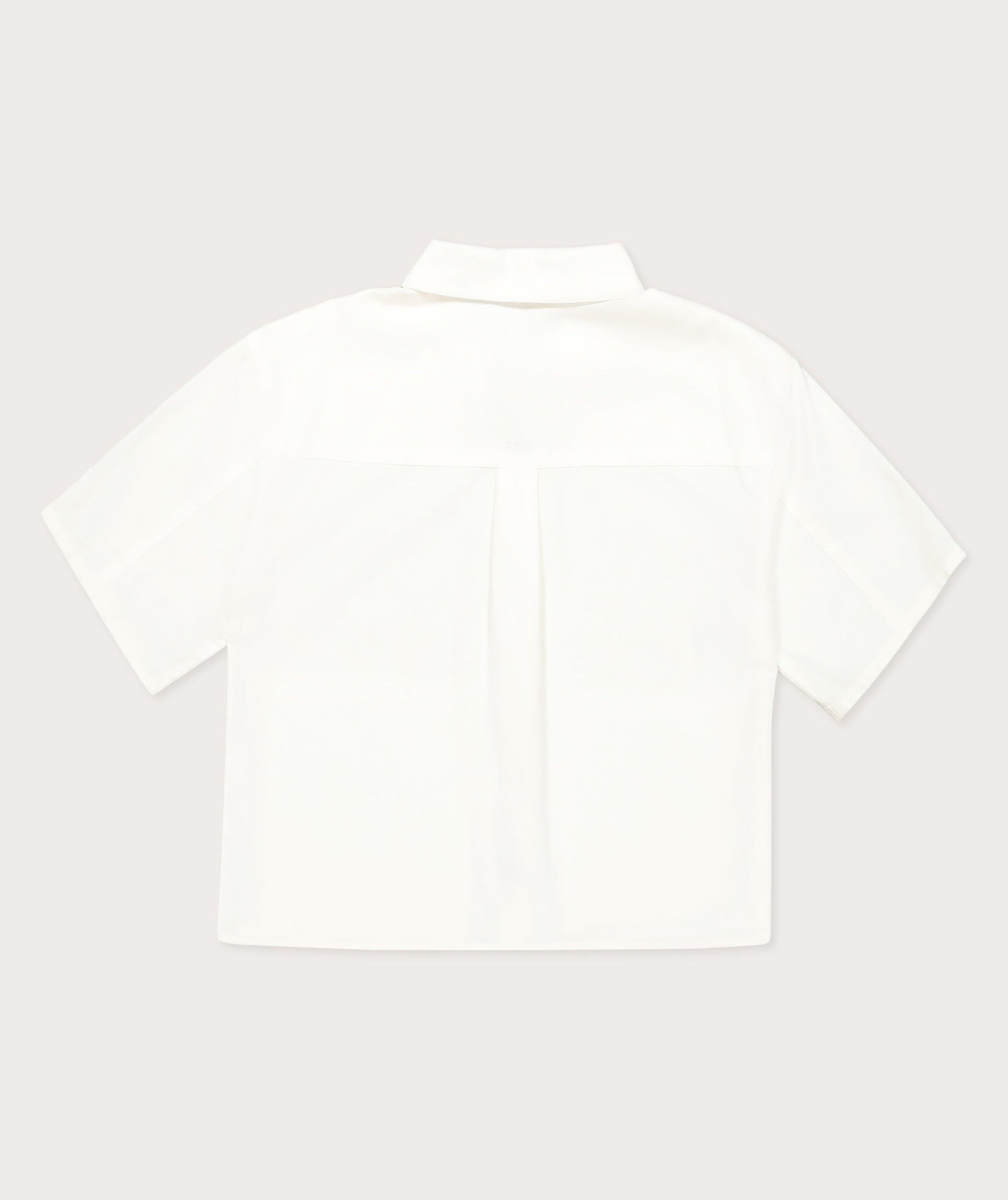 Ladies Crop Short Sleeve Shirt - Soft White