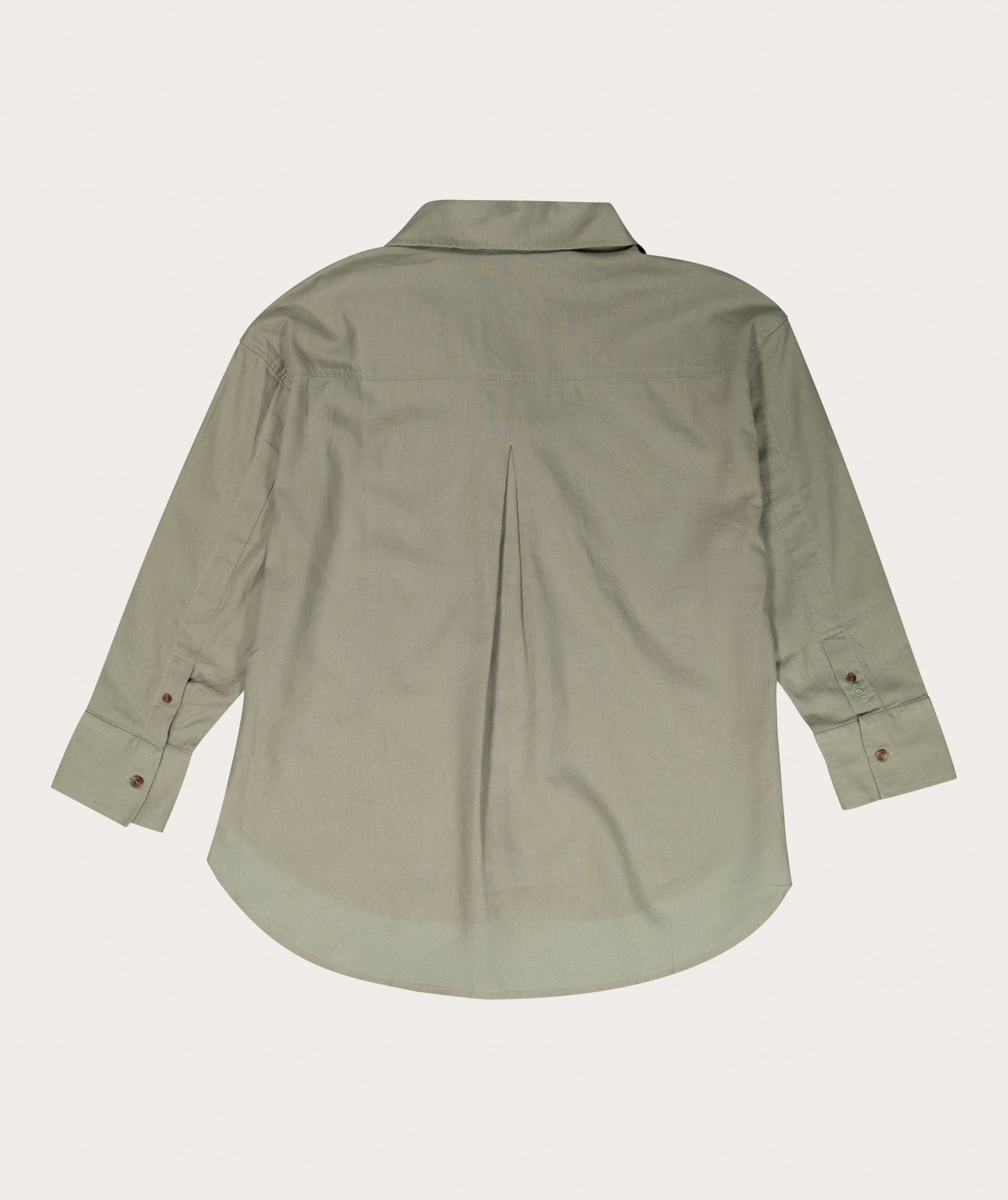 Ladies Linen Blend Short Sleeve Shirt - Seafoam Green