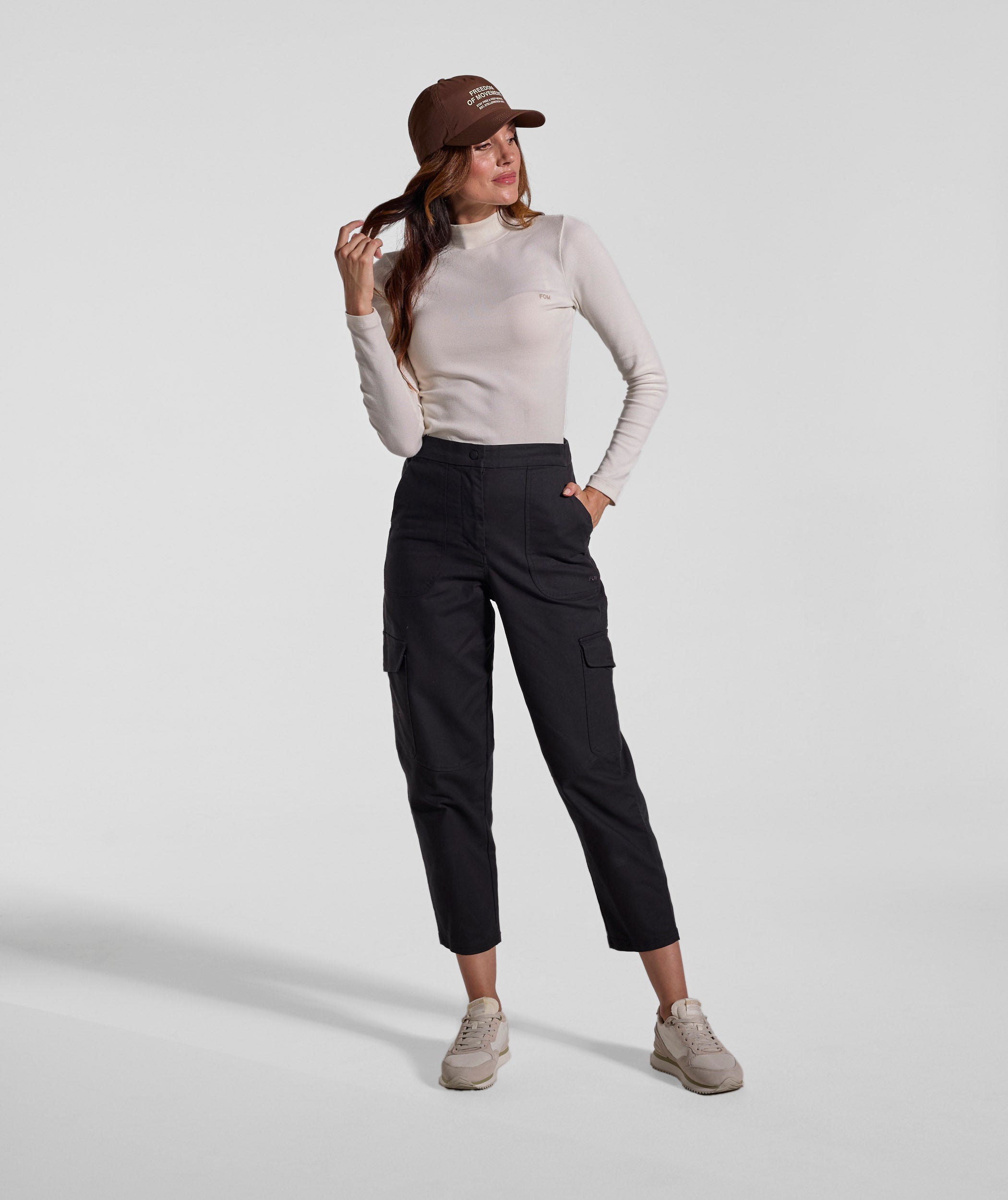 Ladies Slim Fit Turtle Neck Rib Top - Ivory