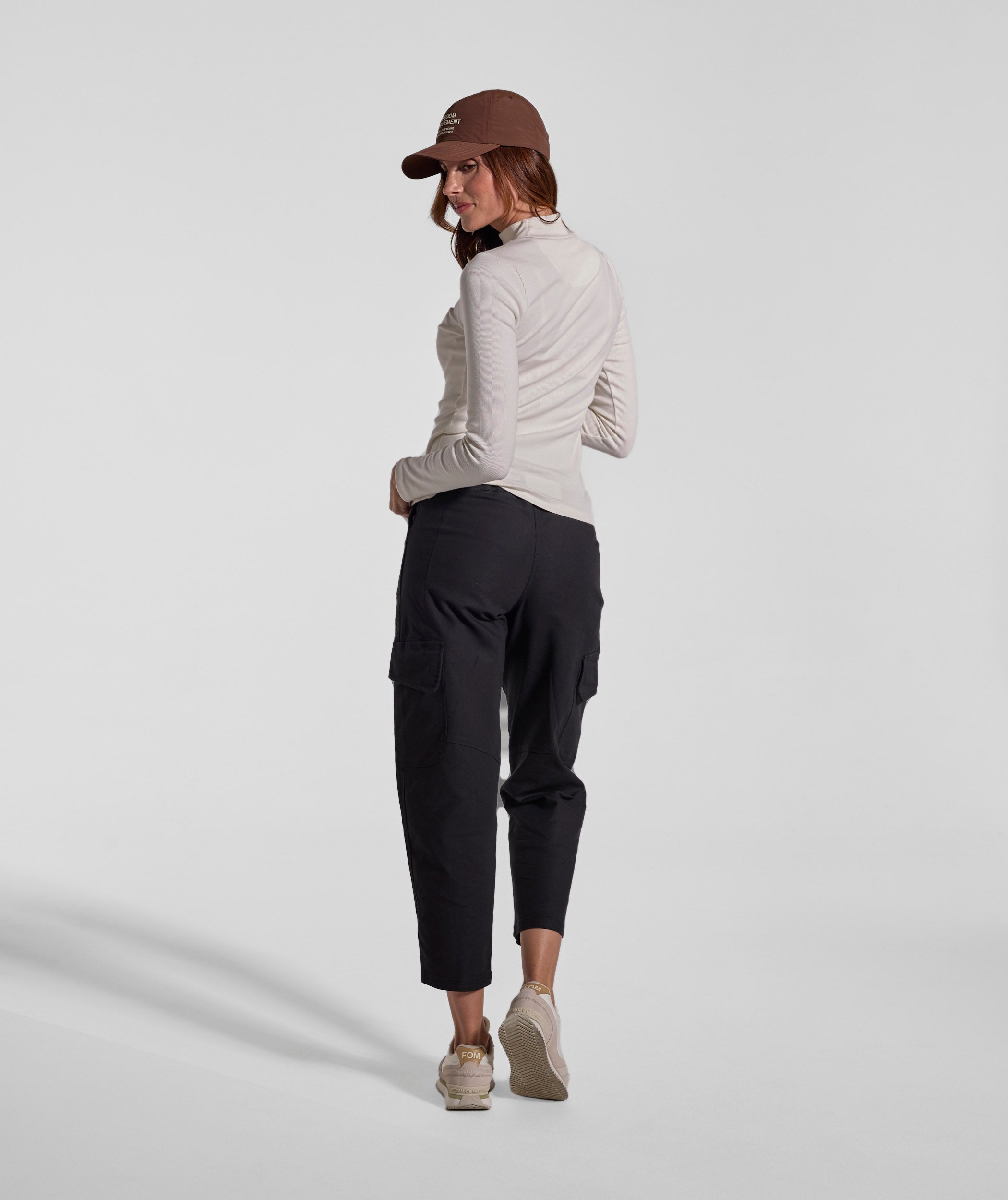 Ladies Slim Fit Turtle Neck Rib Top - Ivory