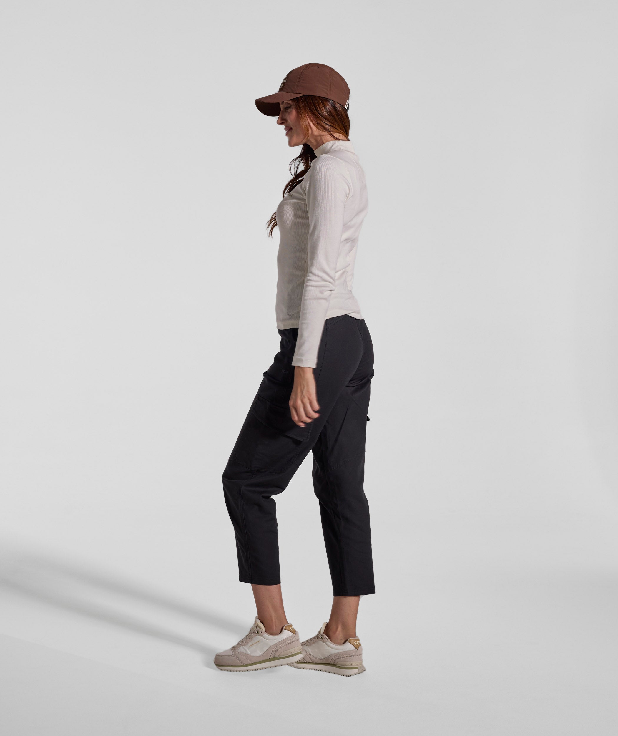 Ladies Slim Fit Turtle Neck Rib Top - Ivory