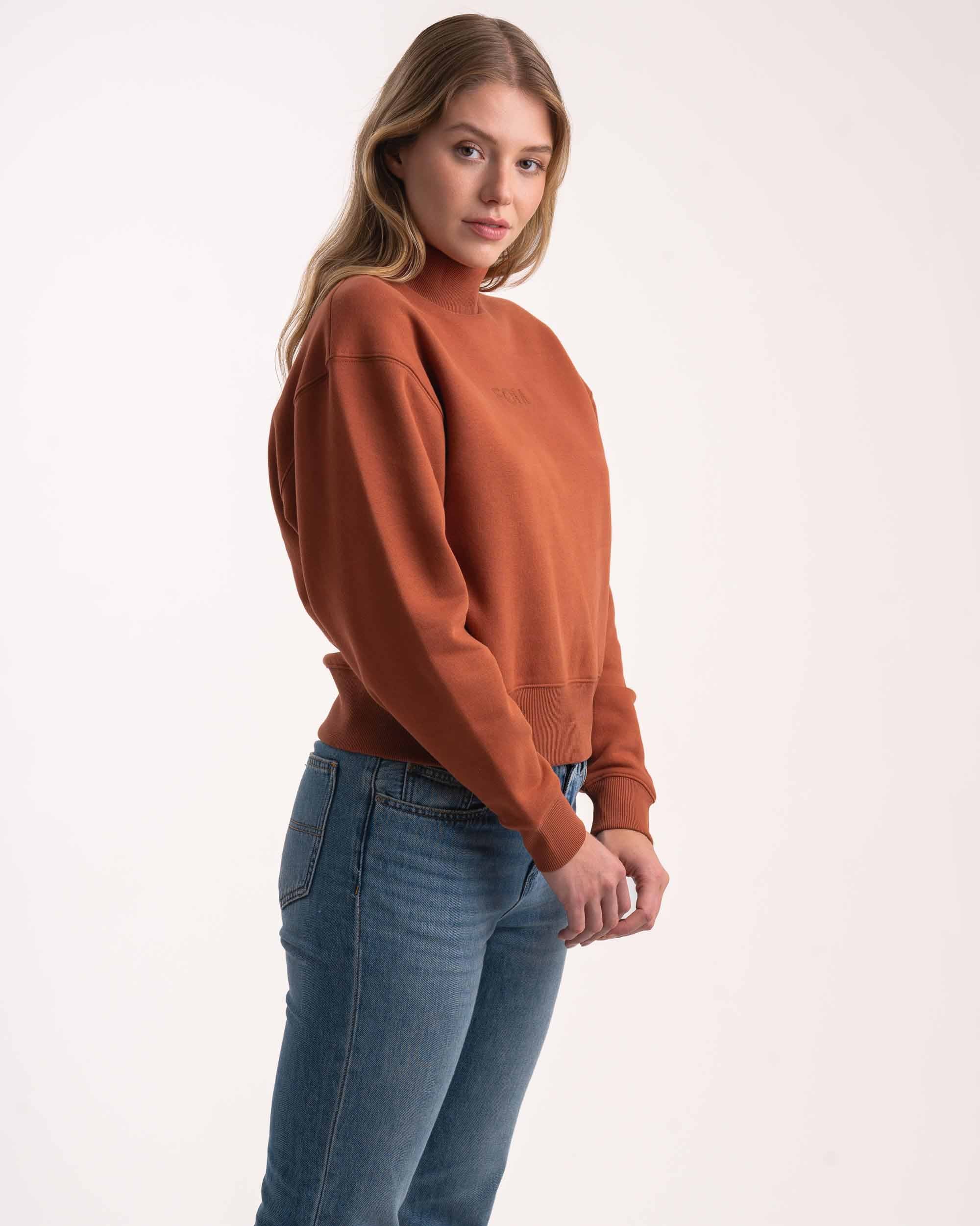 Ladies Turtle Neck Sweater - Rust