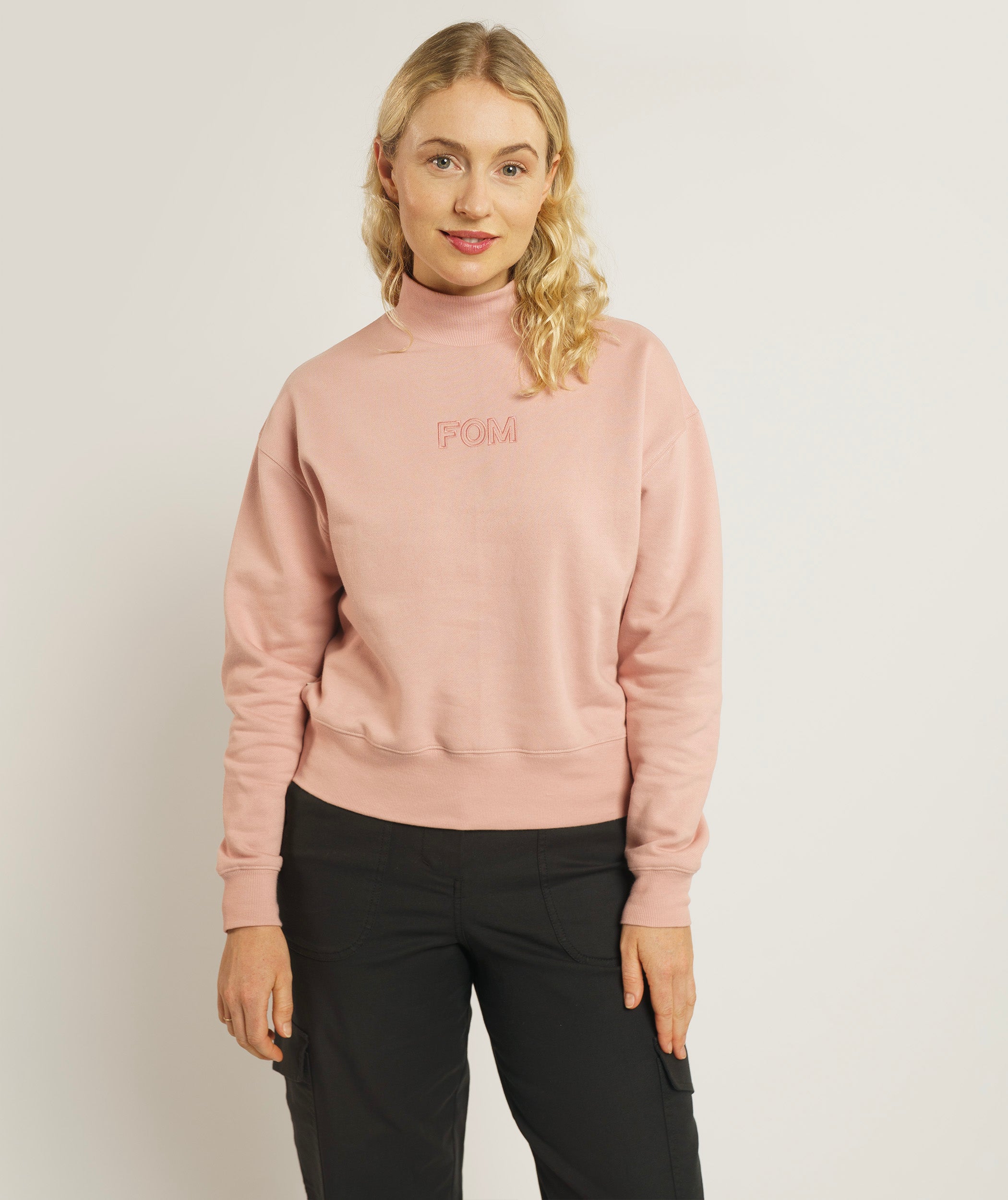 Ladies Turtle Neck Sweater - Dusty Pink