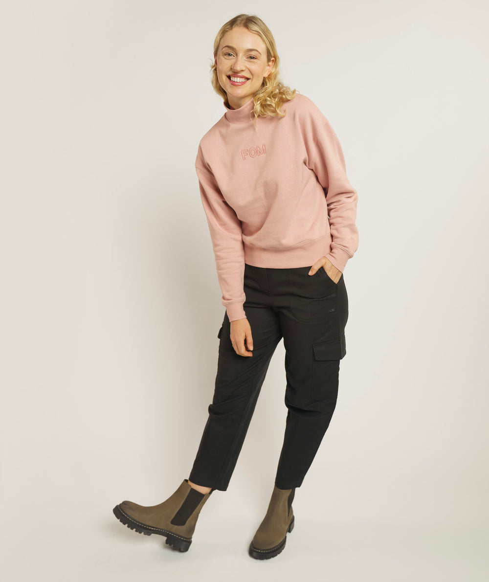 Ladies Turtle Neck Sweater - Dusty Pink