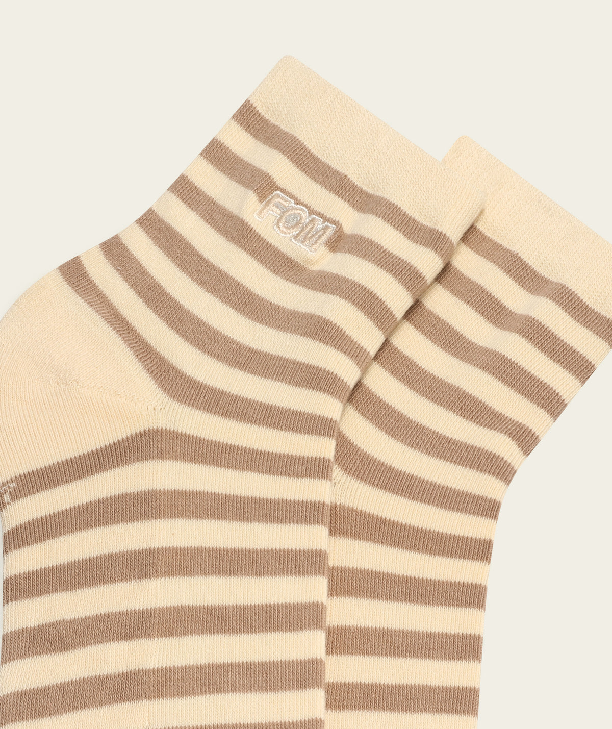 Ladies Active Sock - Off-White/ Stone Stripes