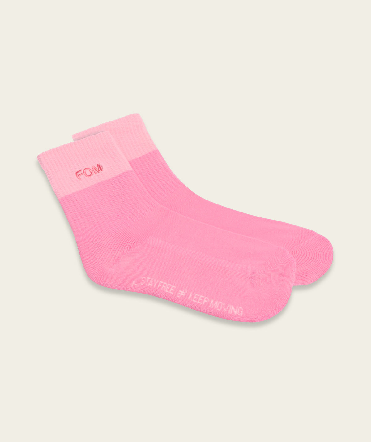 Ladies Crew Sock - Light Pink/ Dark Pink