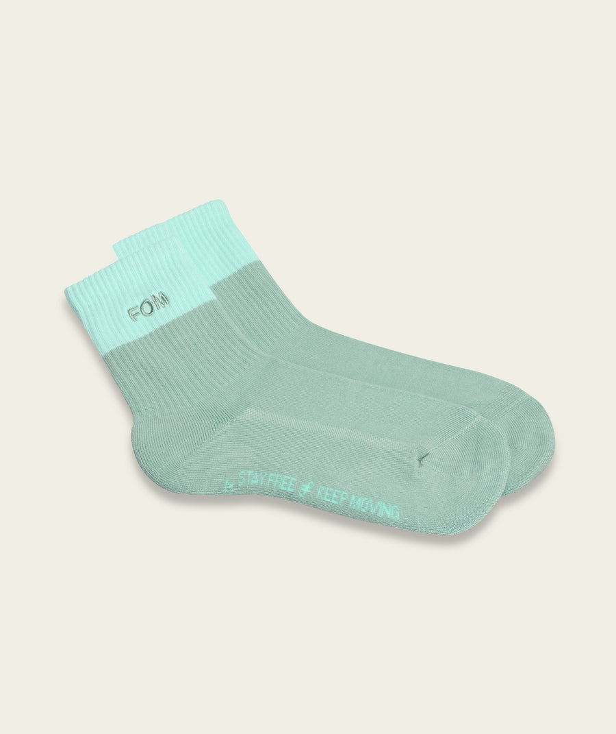 Ladies Crew Sock - Light Sage/ Dark Sage