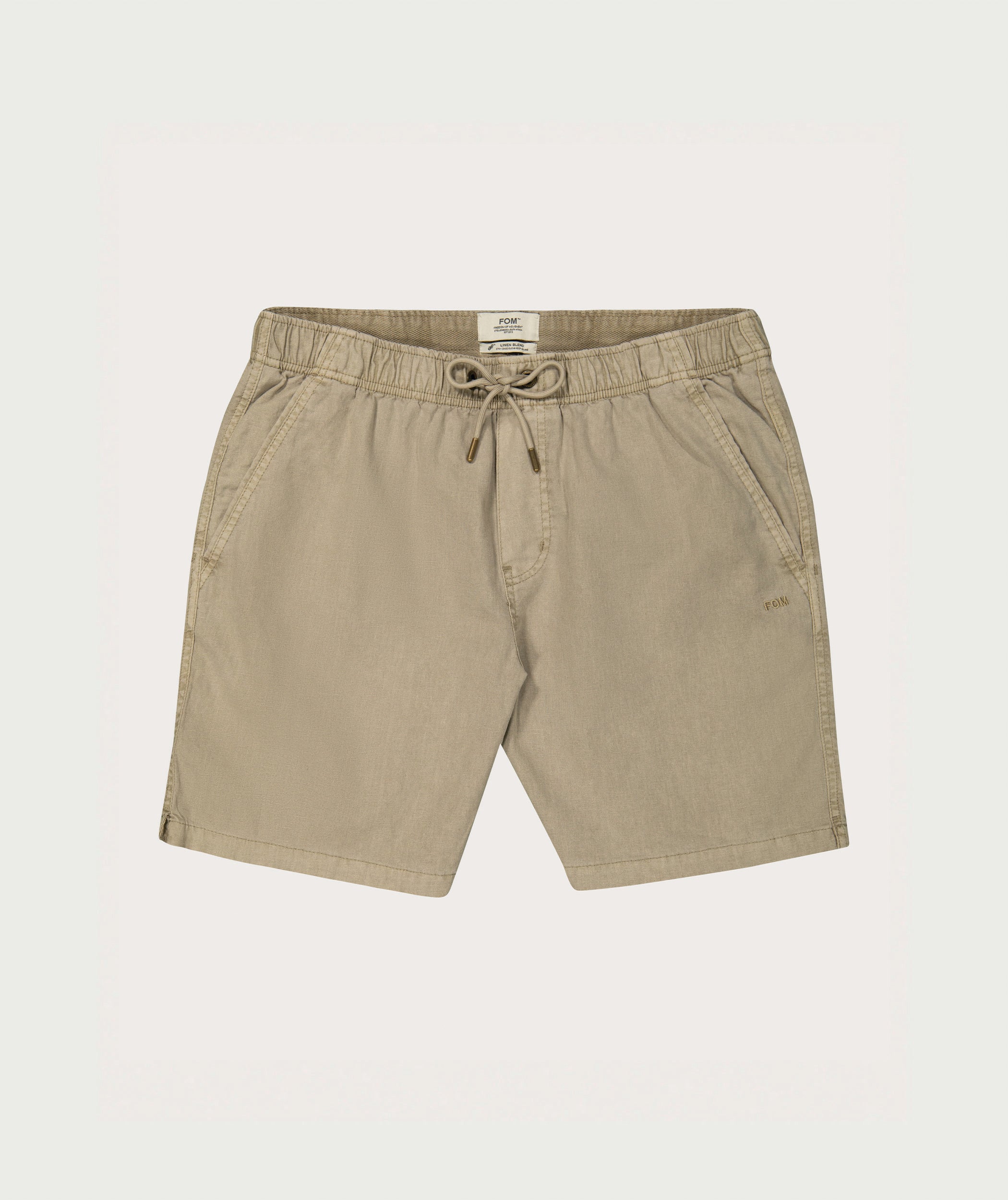 Men's Linen Blend Drawcord Shorts - Stone