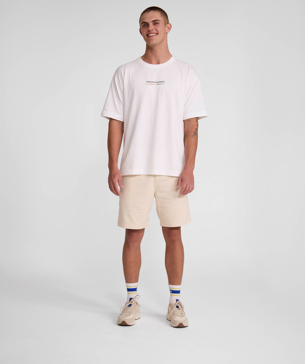 Mens Cotton Twill Shorts - Ecru