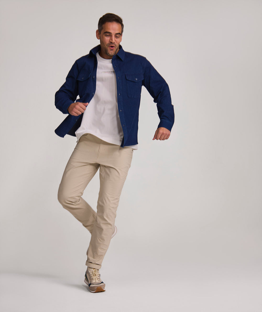 Mens Long Sleeve FreeMotion Shirt - Indigo