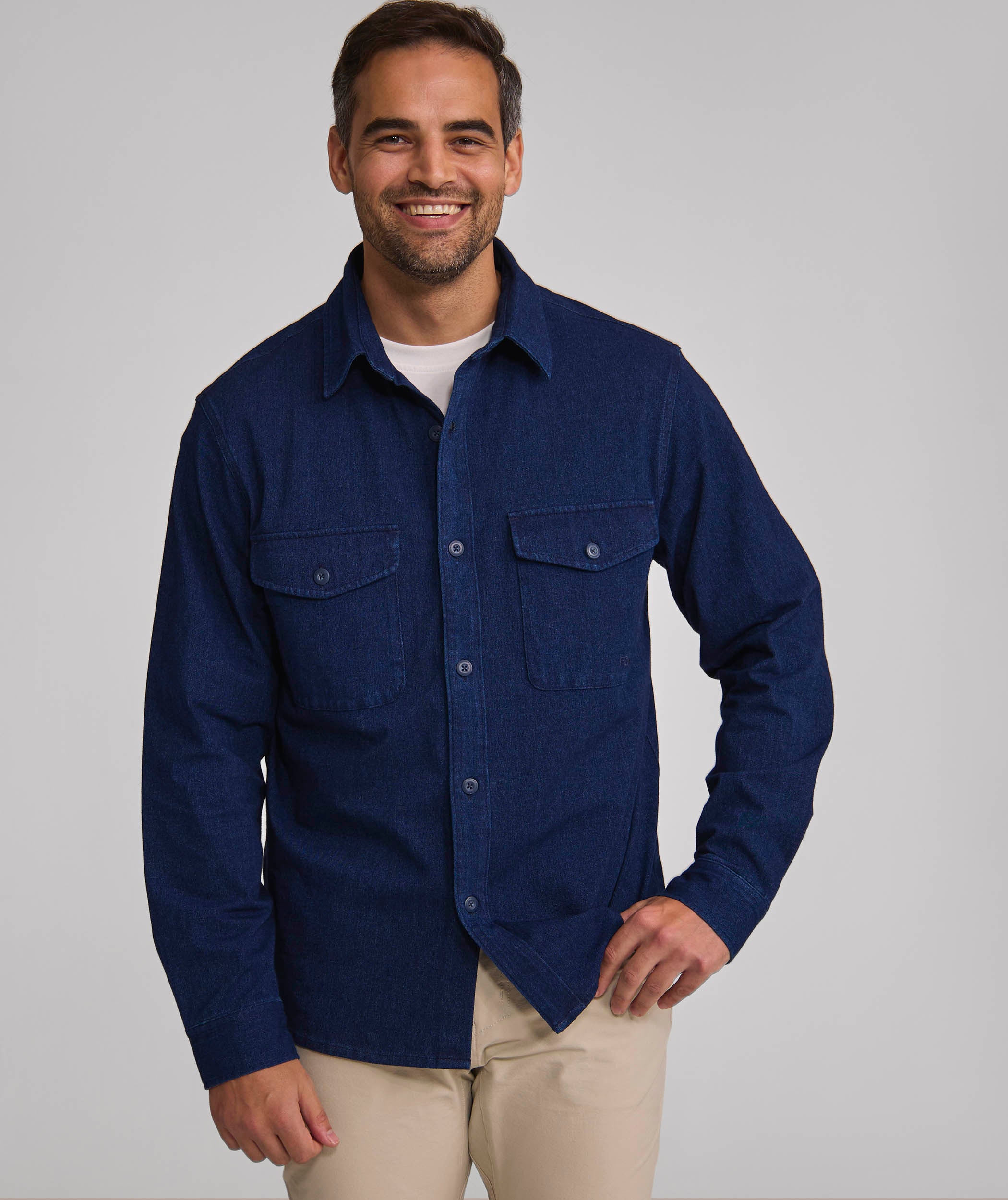 Mens Long Sleeve FreeMotion Shirt - Indigo