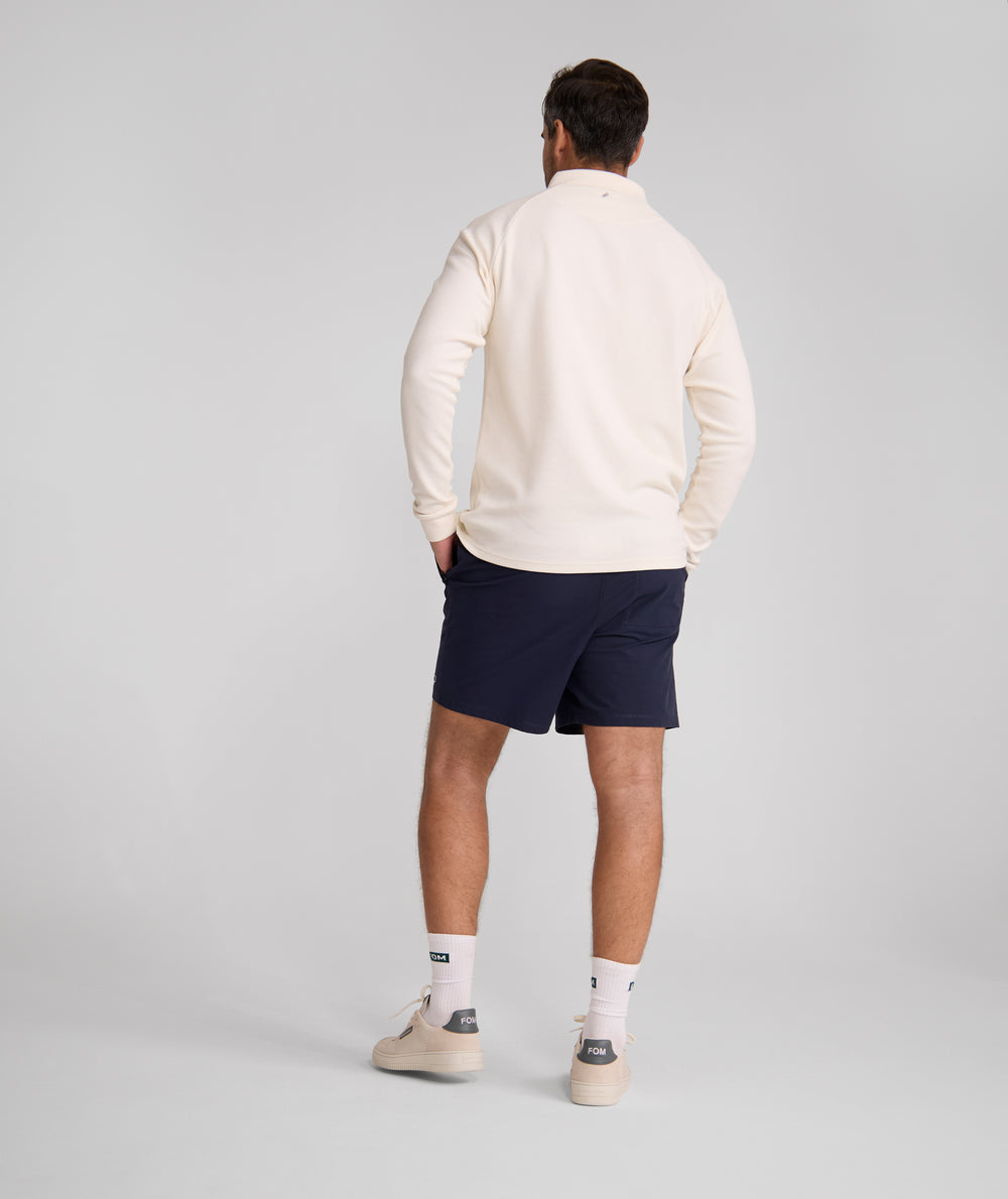 Mens Long Sleeve Honeycomb Golfer - Ivory