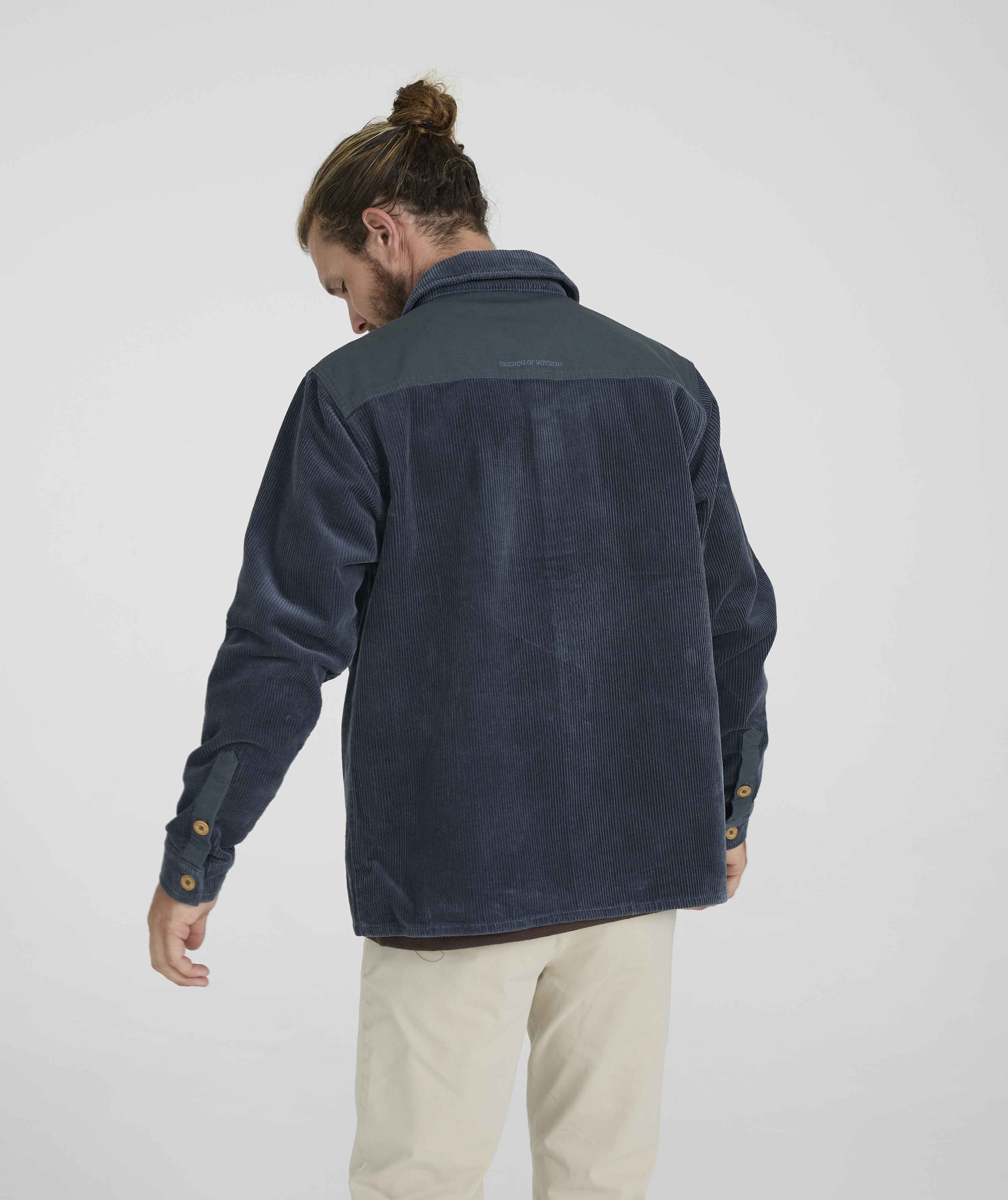 Mens Corduroy Overshirt - Slate Blue