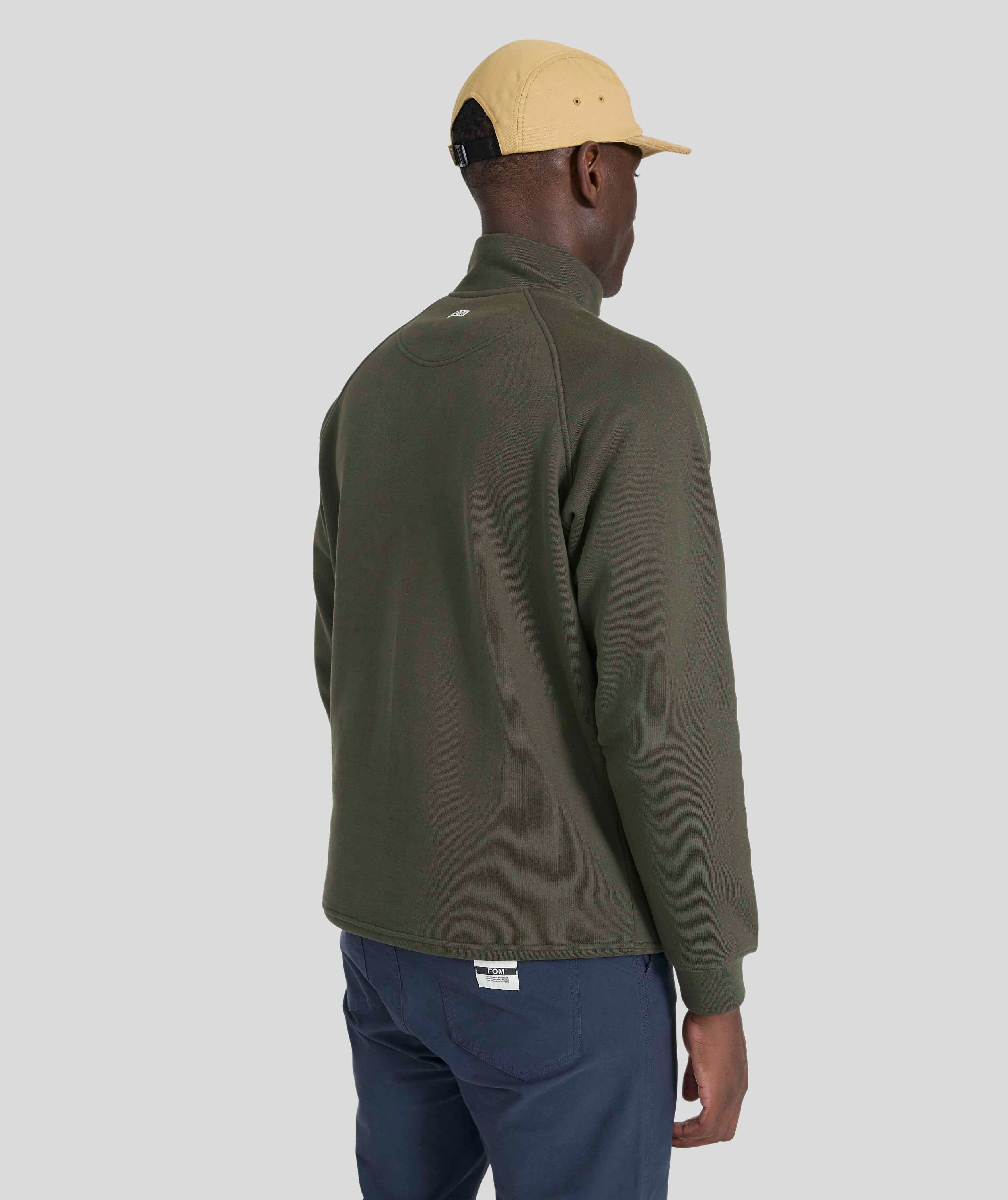 Mens Regular 1/4 Zip Sweat - Dark Olive