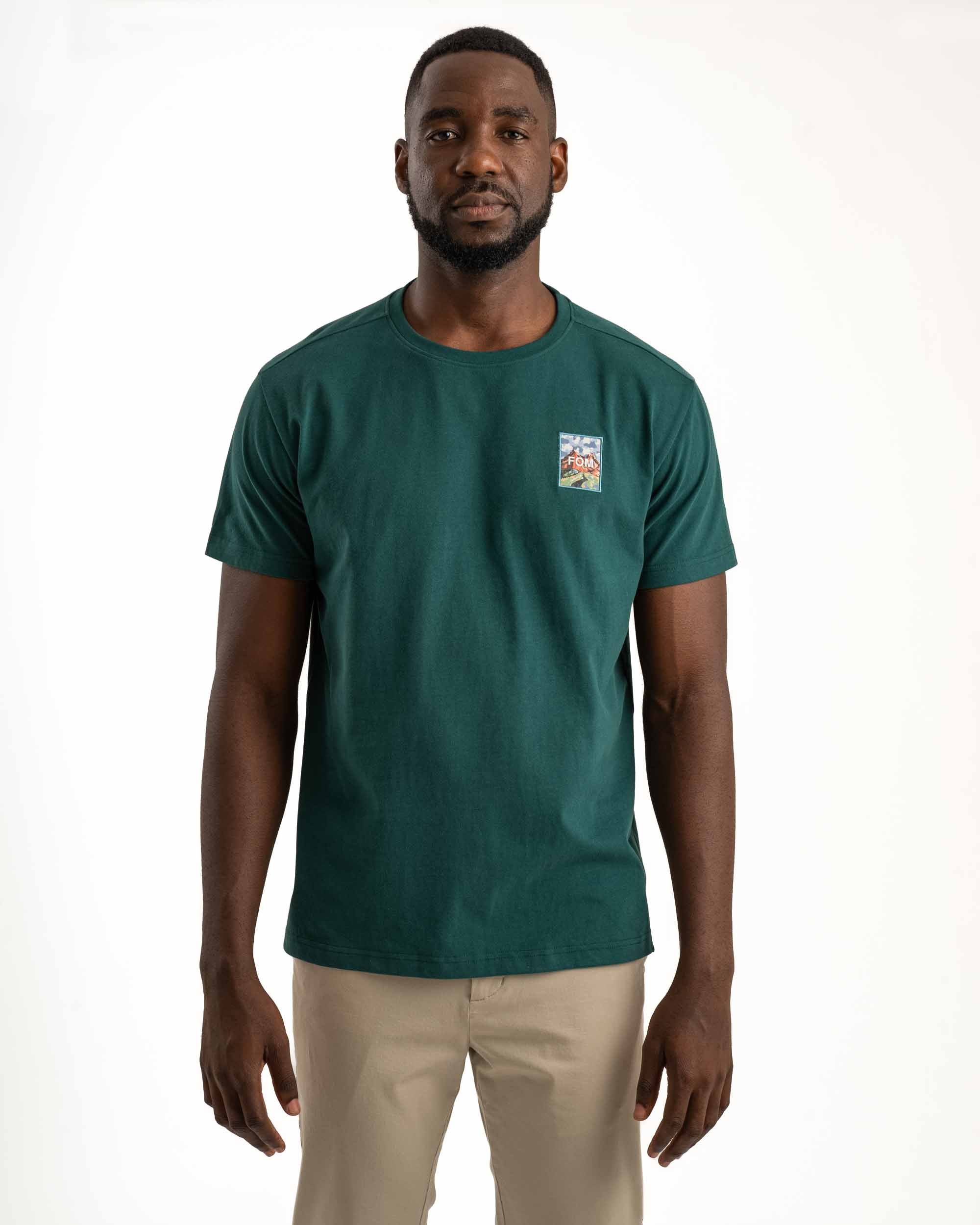 Mens Regular Fit Printed Tee - Forest Green