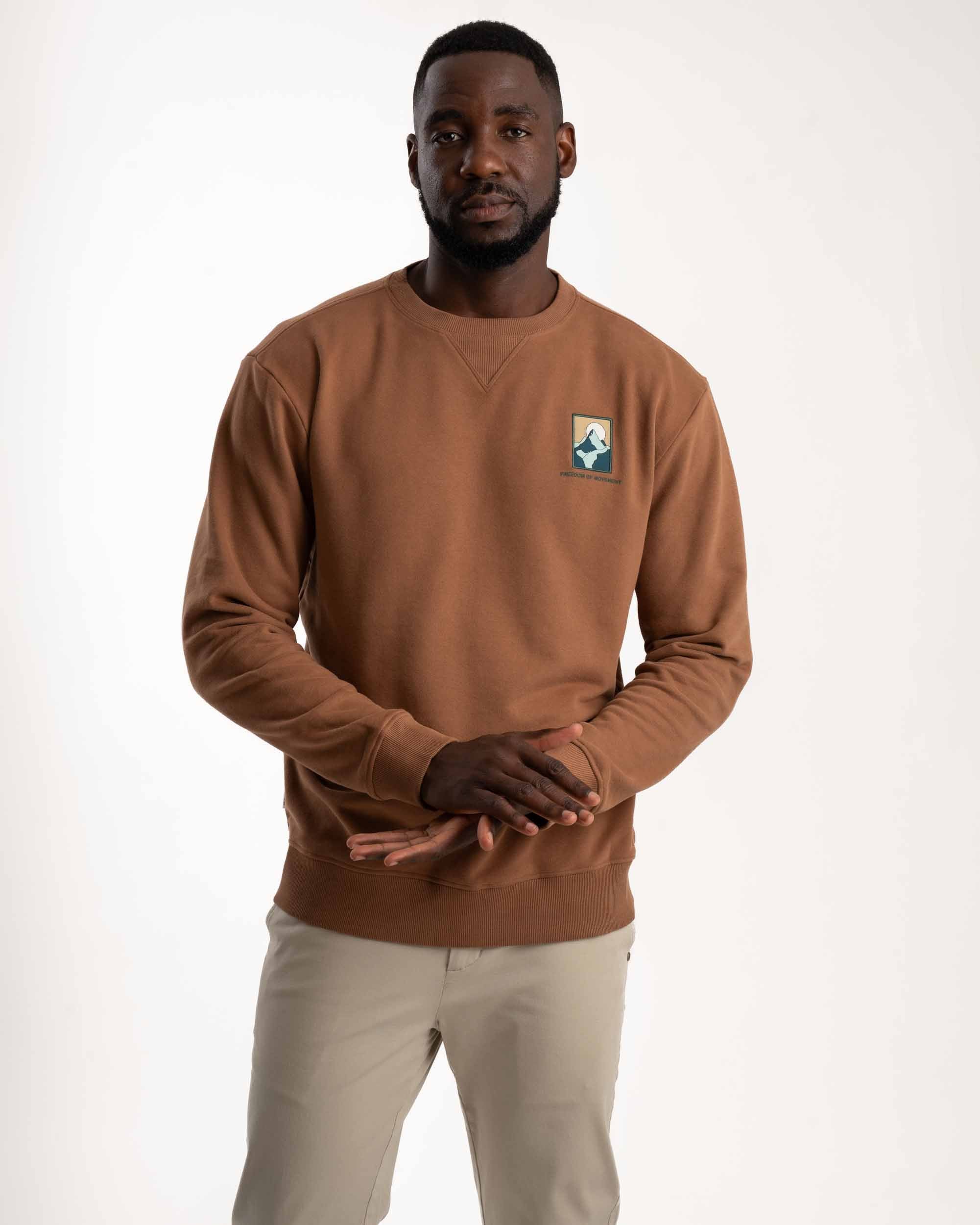 Mens Crew Neck Sweater - Caramel