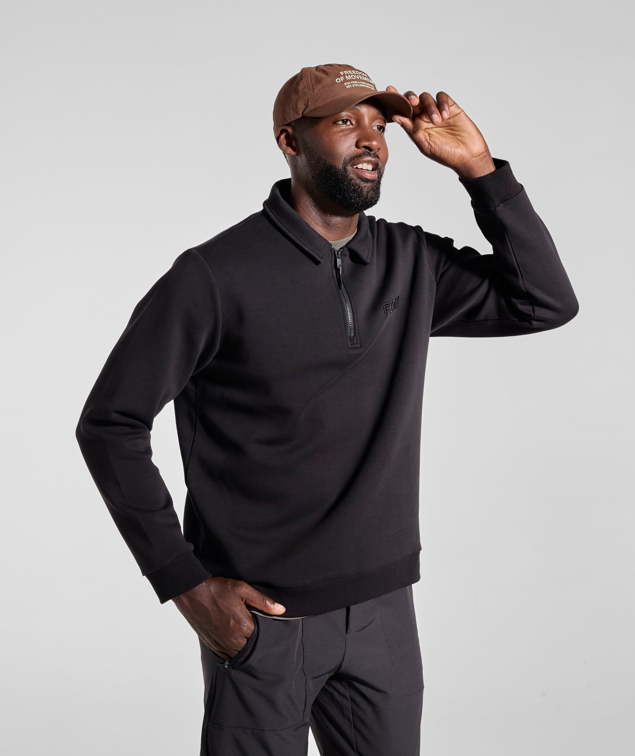 Mens 1/4 Zip Sweater - Black