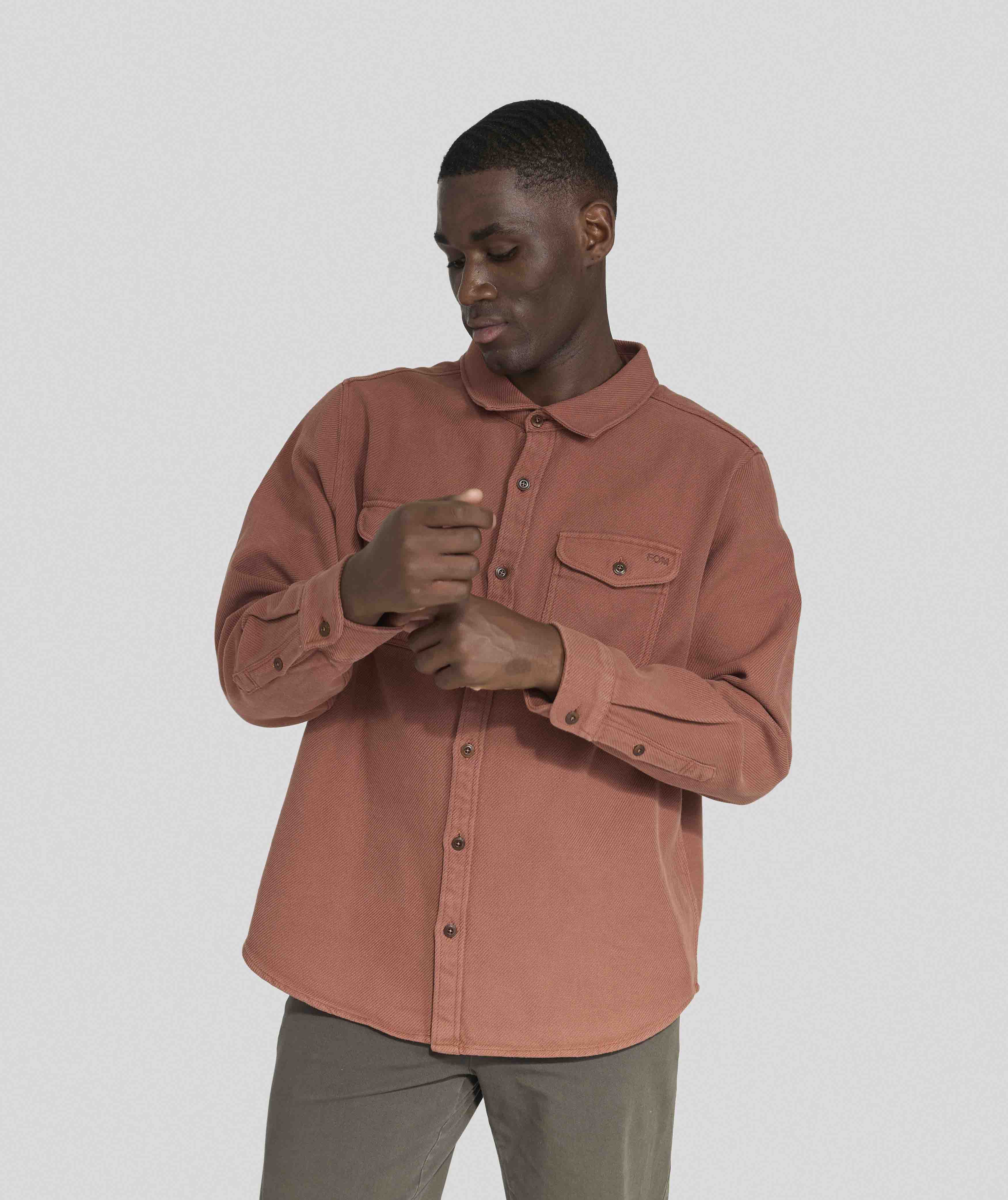 Mens Casual Organic Cotton Shirt - Copper