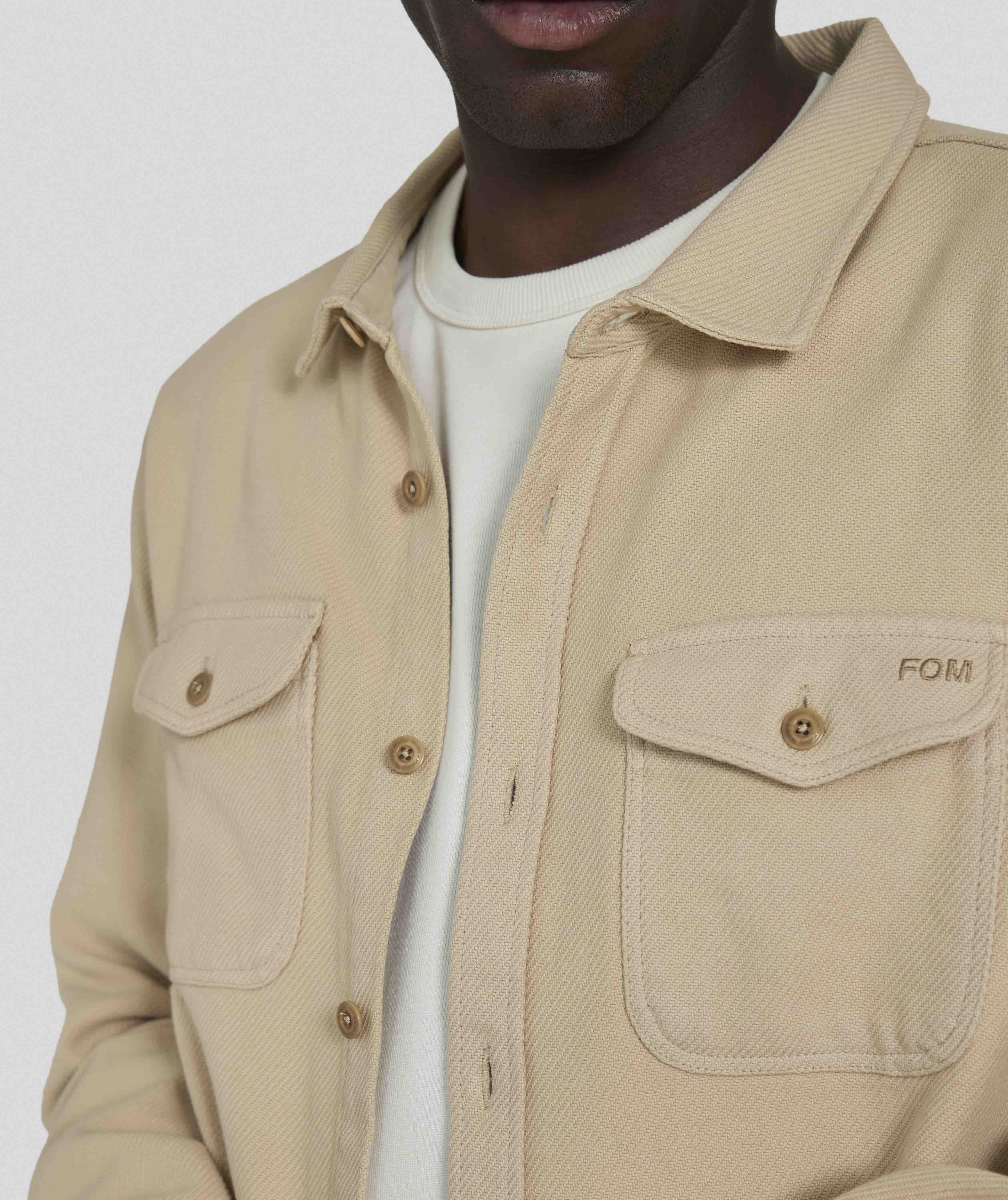 Mens Casual Organic Cotton Shirt - Sand