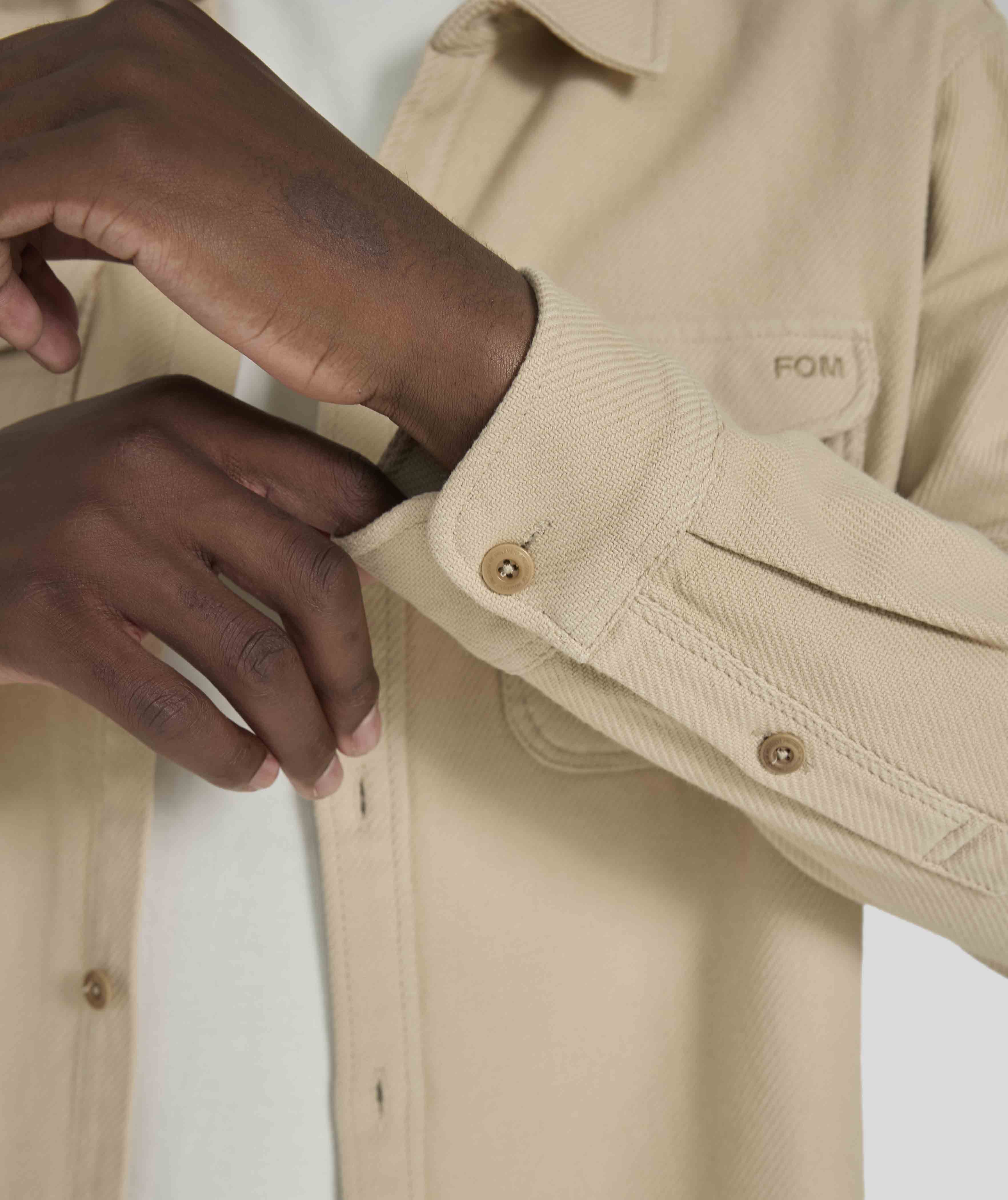Mens Casual Organic Cotton Shirt - Sand