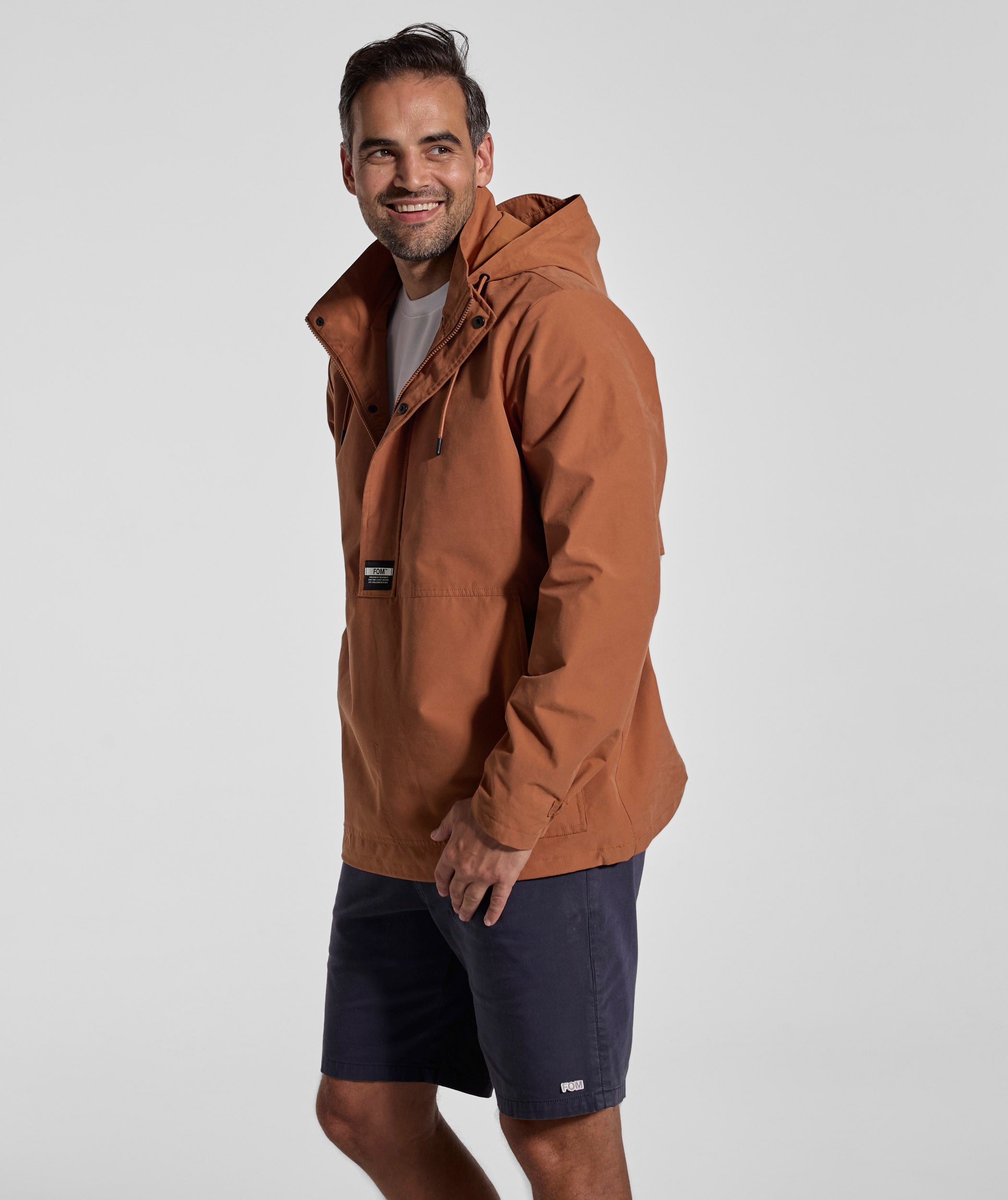 Mens Cotton Blend Anorak - Clay