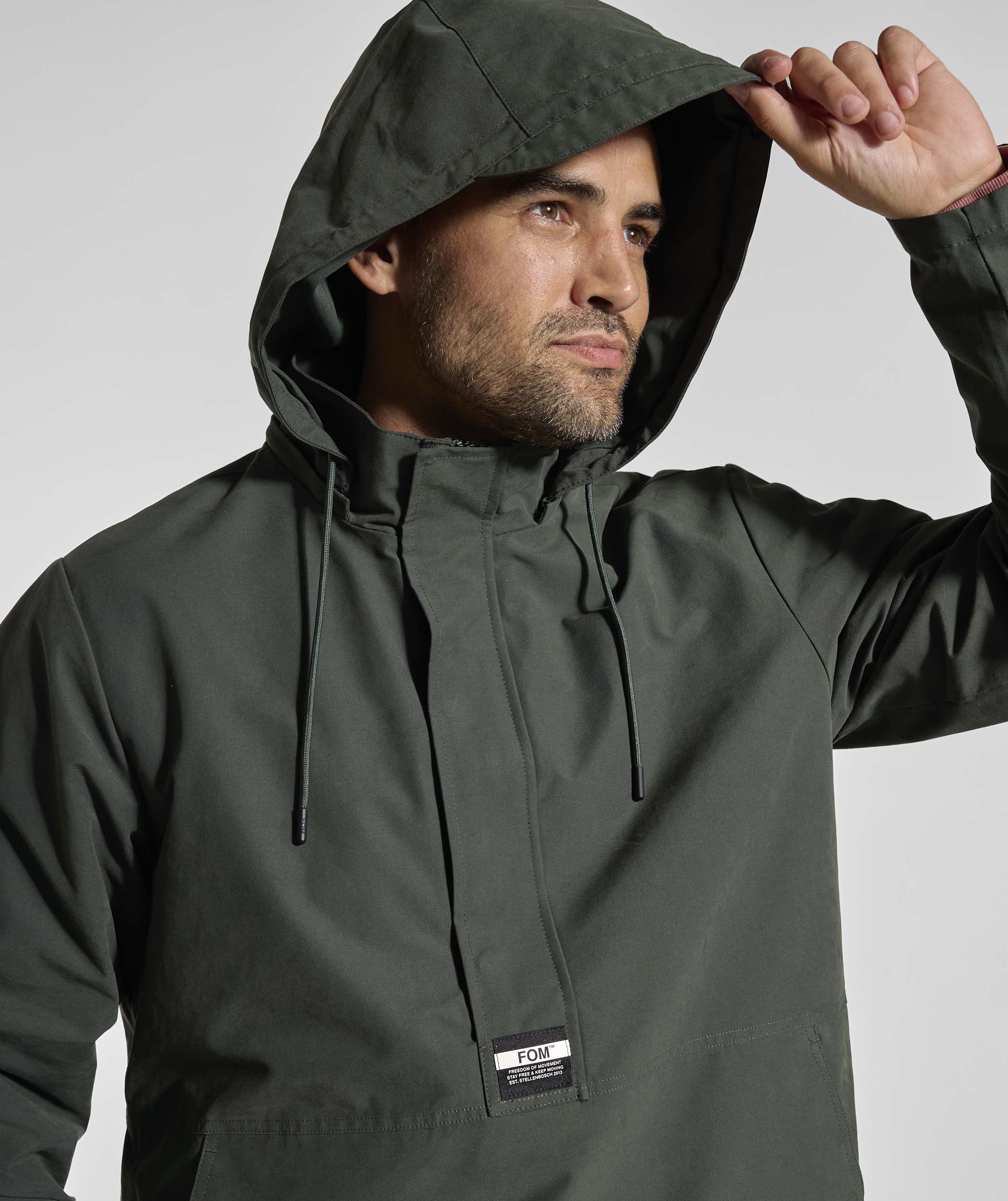 Mens Cotton Blend Anorak - Forest
