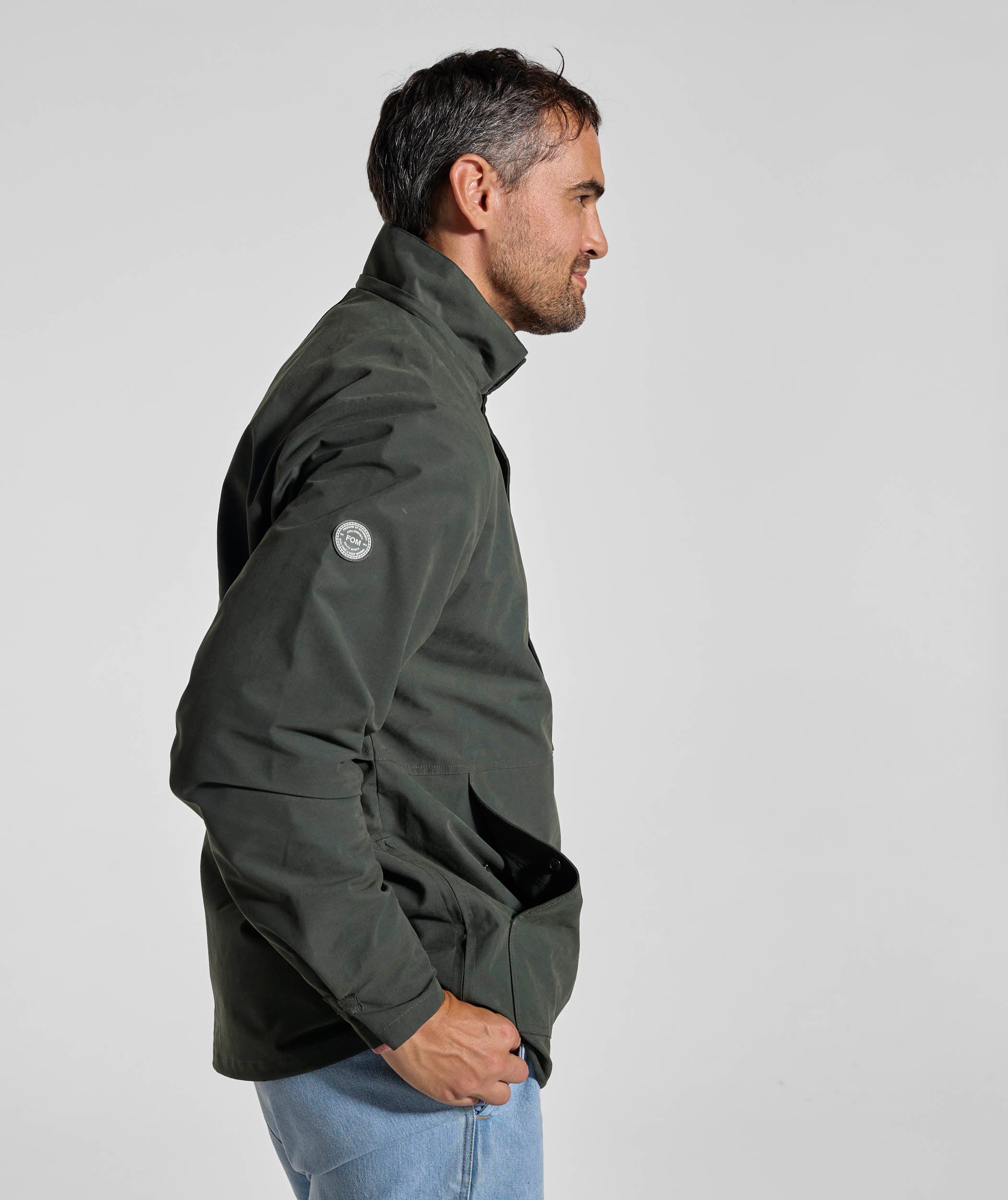 Mens Cotton Blend Anorak - Forest