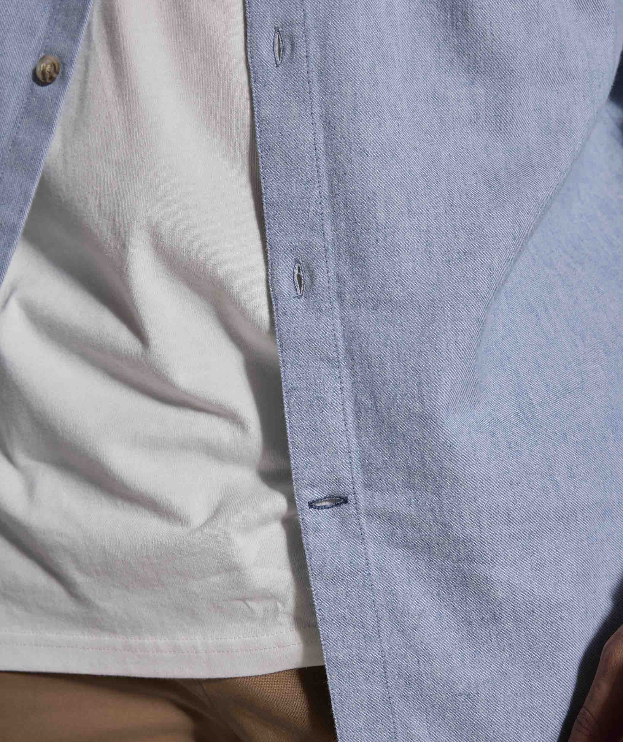 Mens Cotton Blend Shirt - Blue