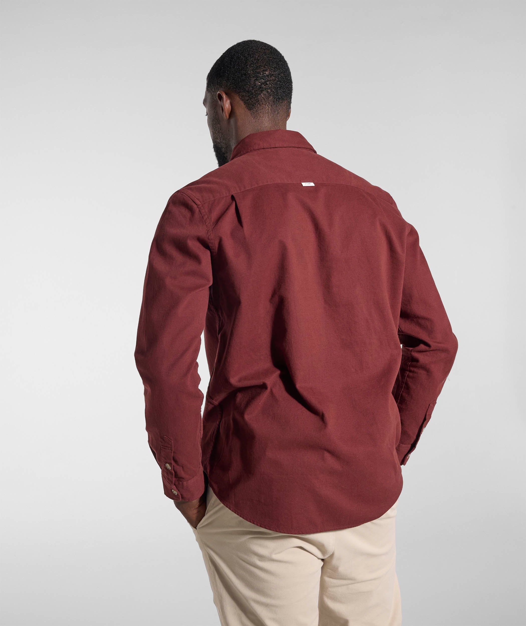 Mens Cotton Textured Shirt - Burgundy