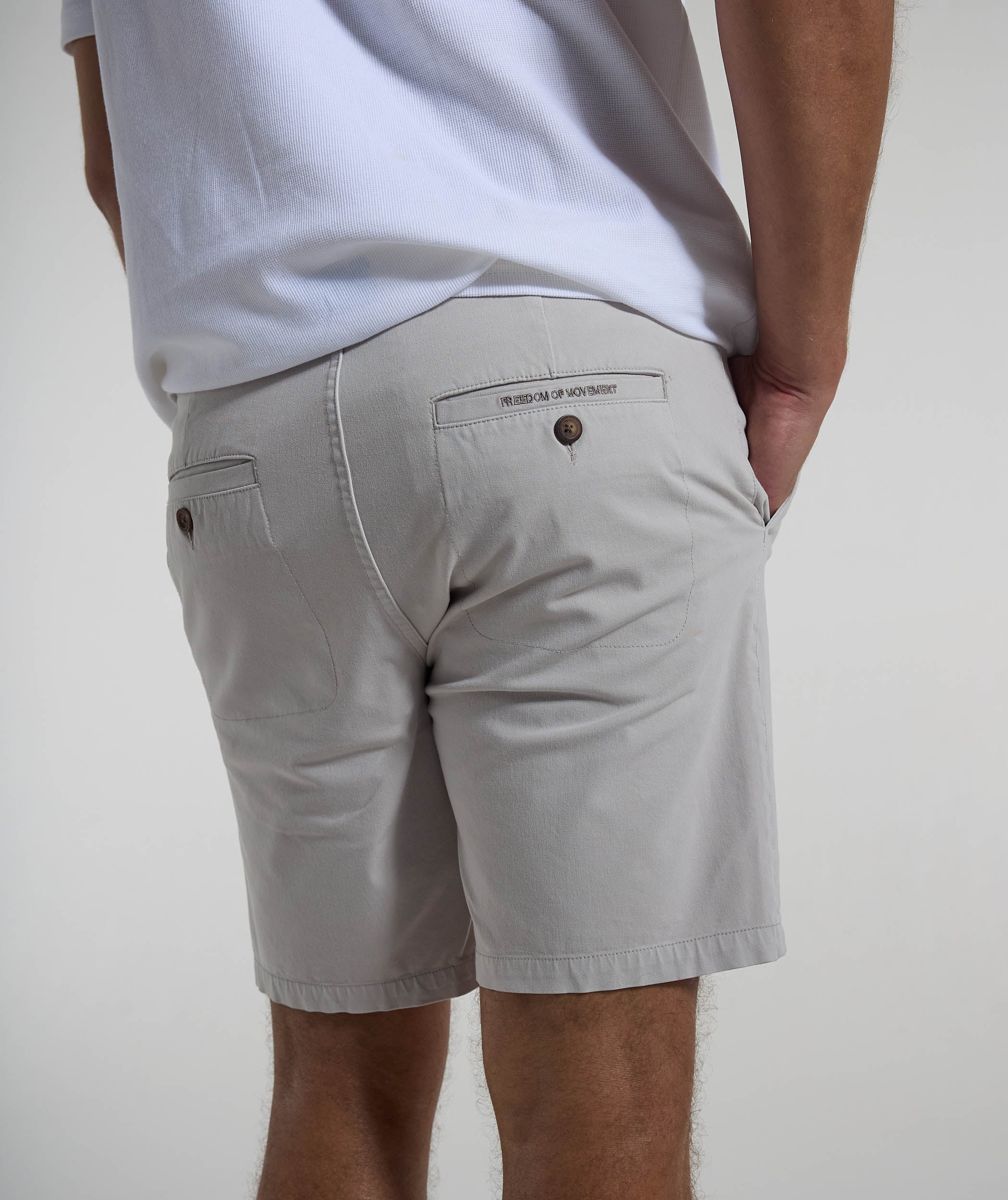 Mens Cotton Twill Chino Shorts - Grey