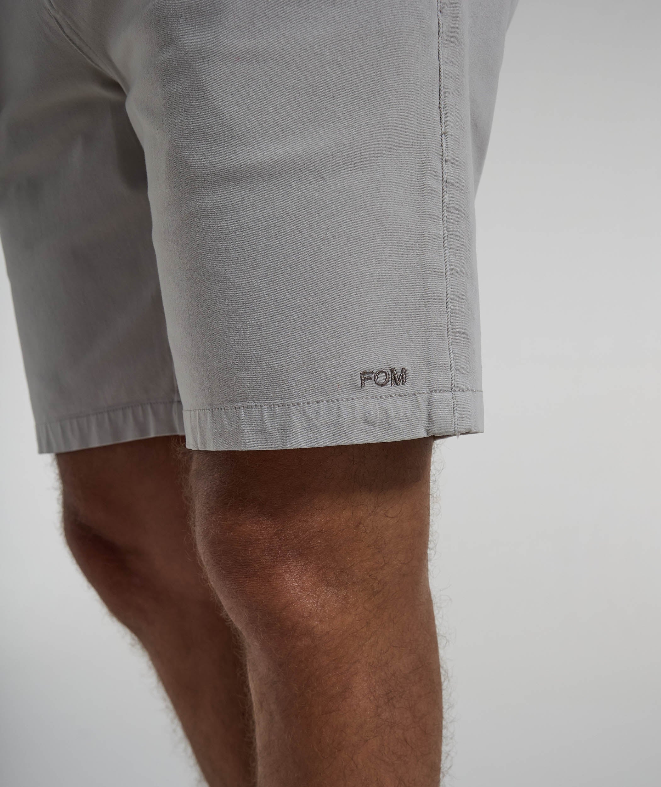 Mens Cotton Twill Chino Shorts - Grey